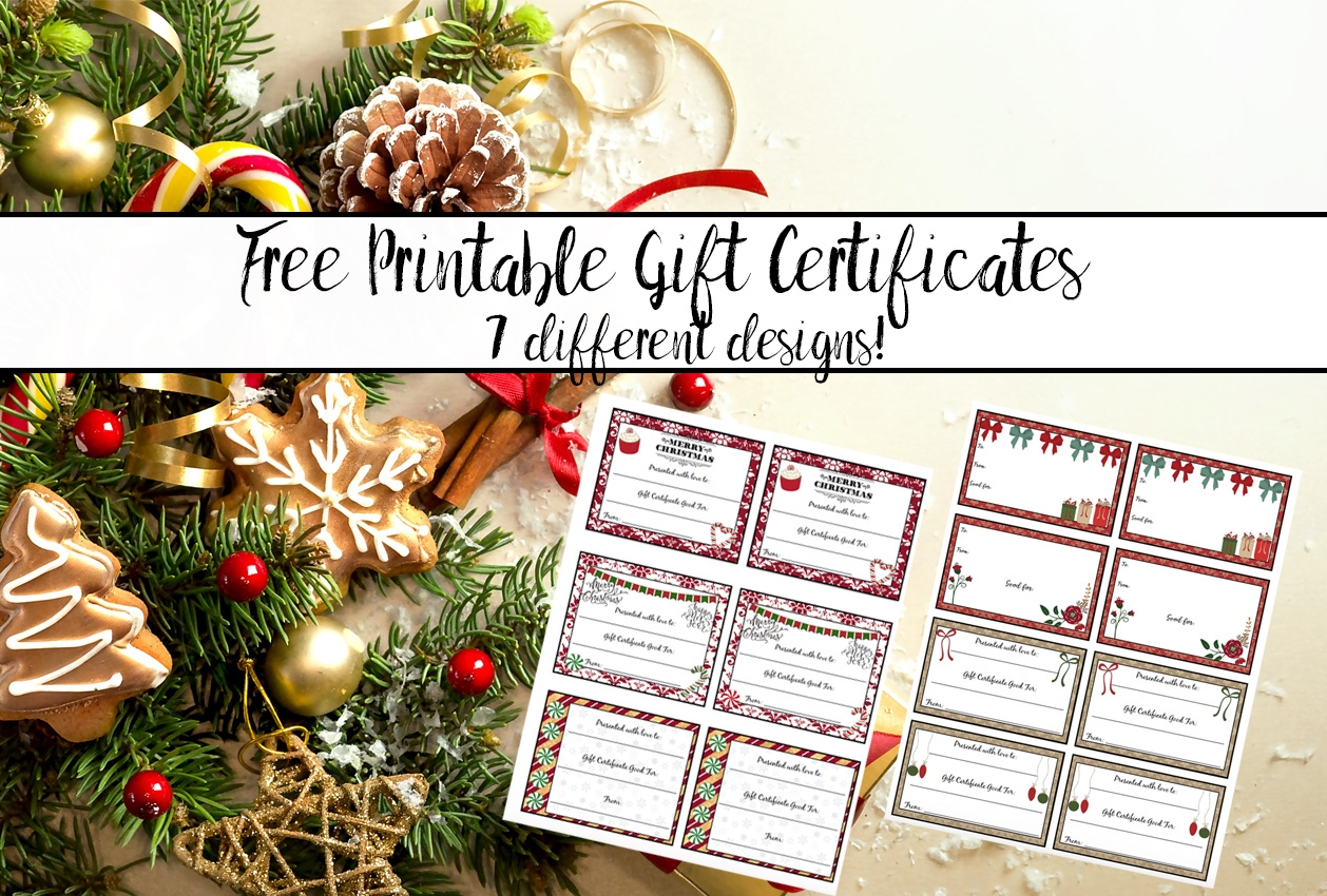 Free Printable Gift Certificates Templates Christmas