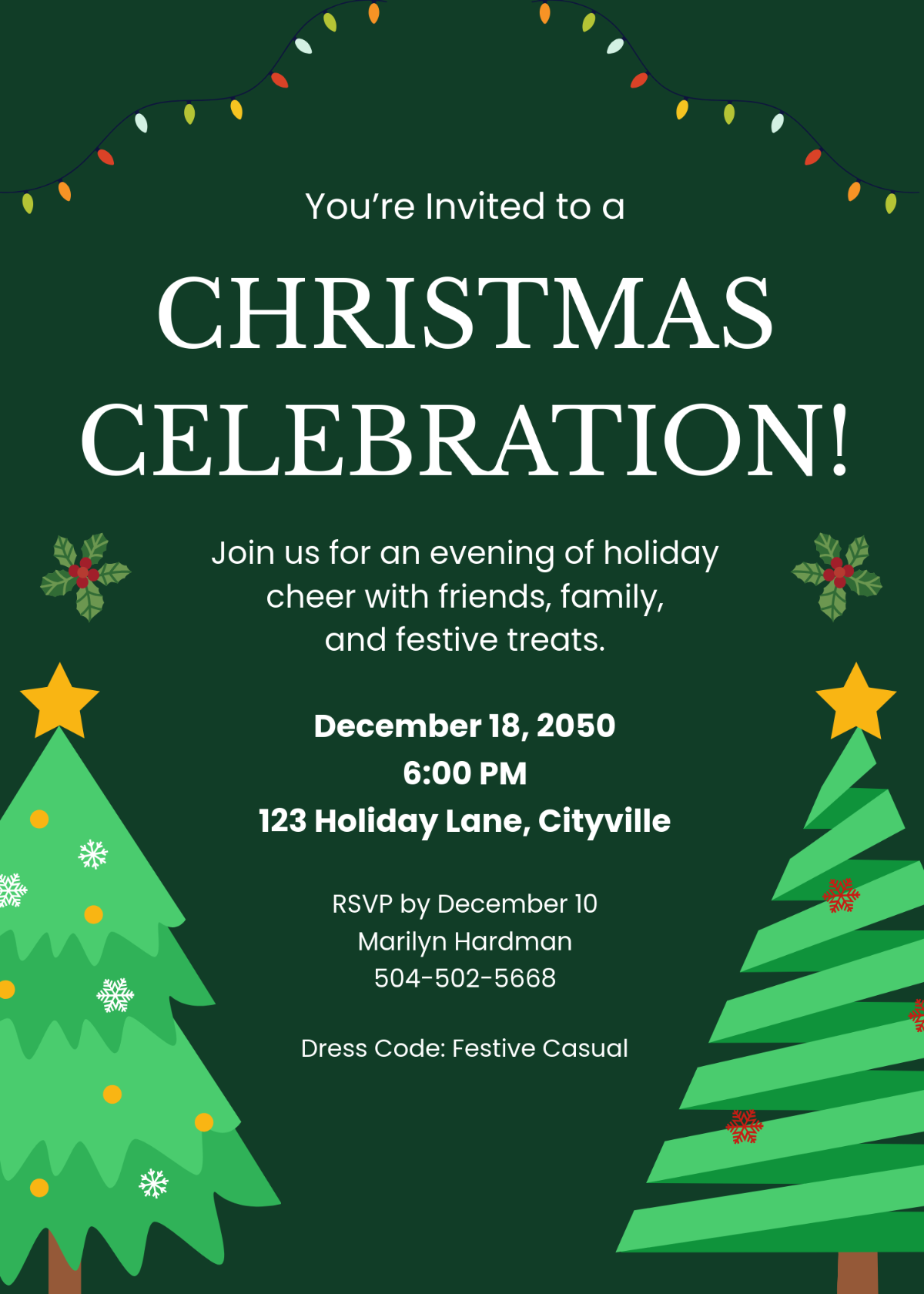 Free Printable Christmas Invitation Template To Edit Online