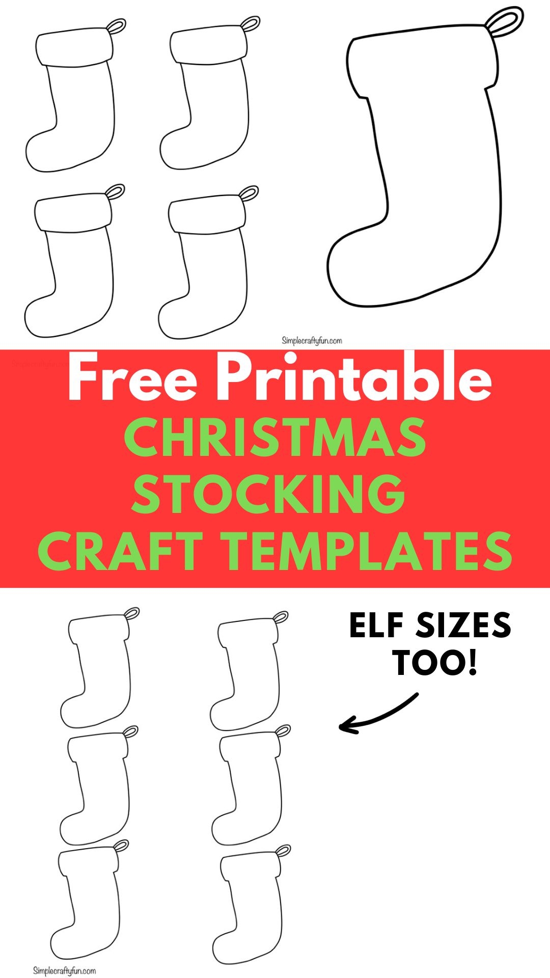 Free Printable Christmas Stocking Outline For Crafts 