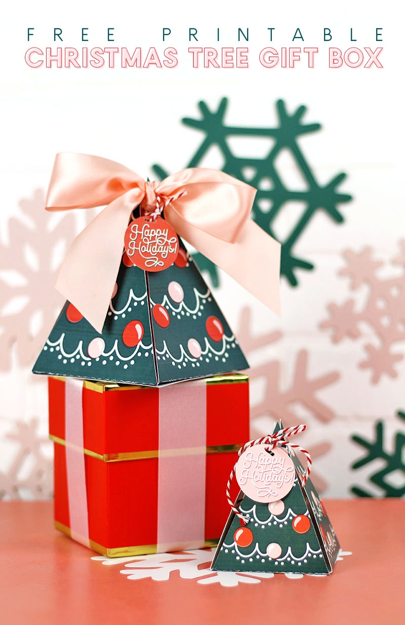 Free Printable Christmas Tree Gift Box Persia Lou