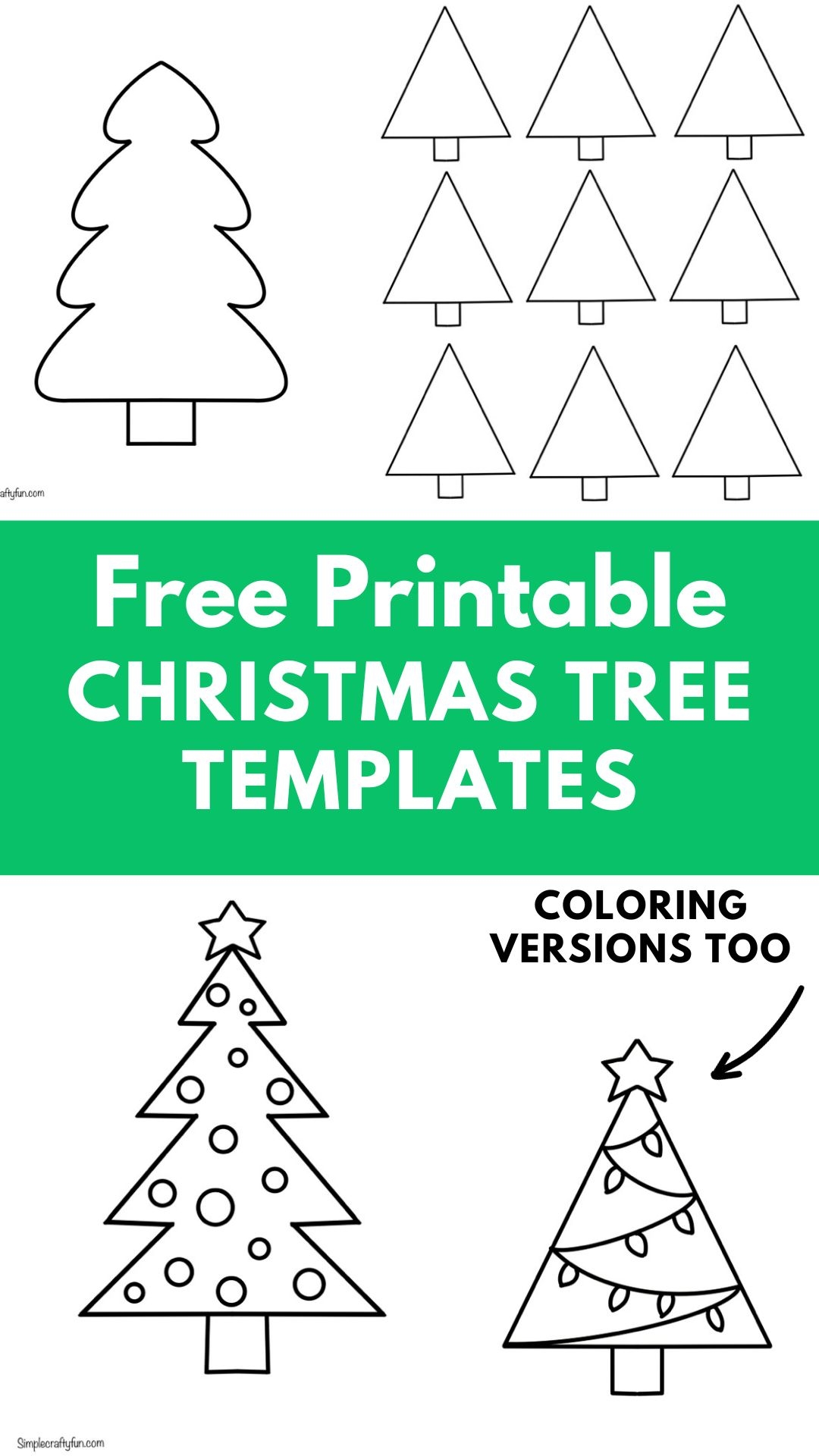 Free Printable Outline Christmas Tree Template