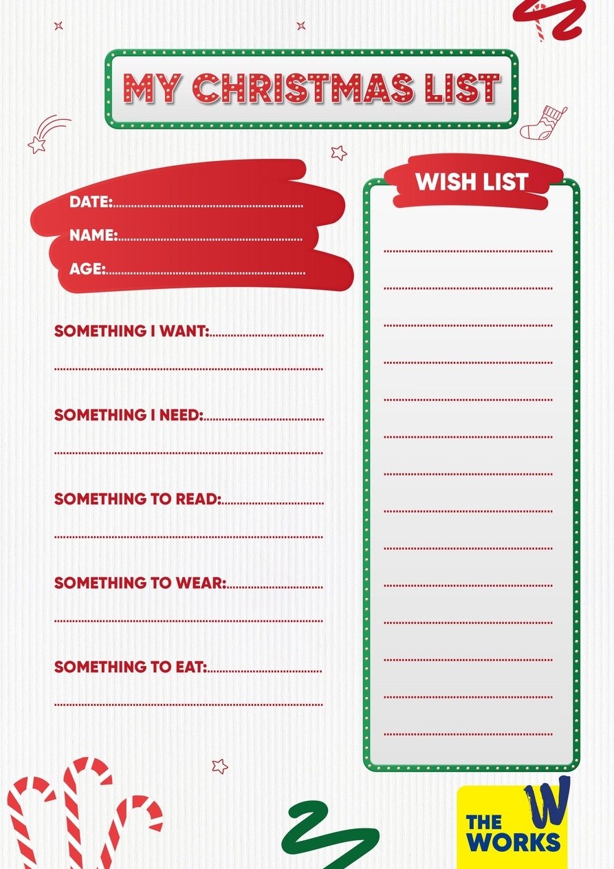 Printable Christmas List Template Free Printable Christmas List Template Free