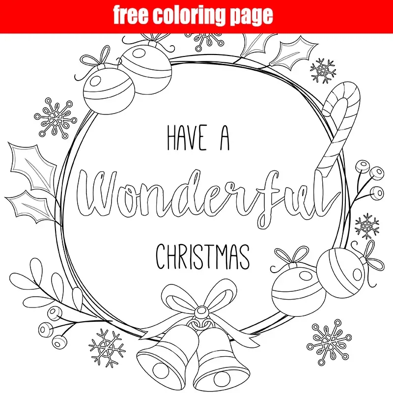 Free Printable Christmas Wreath Coloring Page Make Breaks Free Printable Christmas Wreath Coloring Page Make Breaks