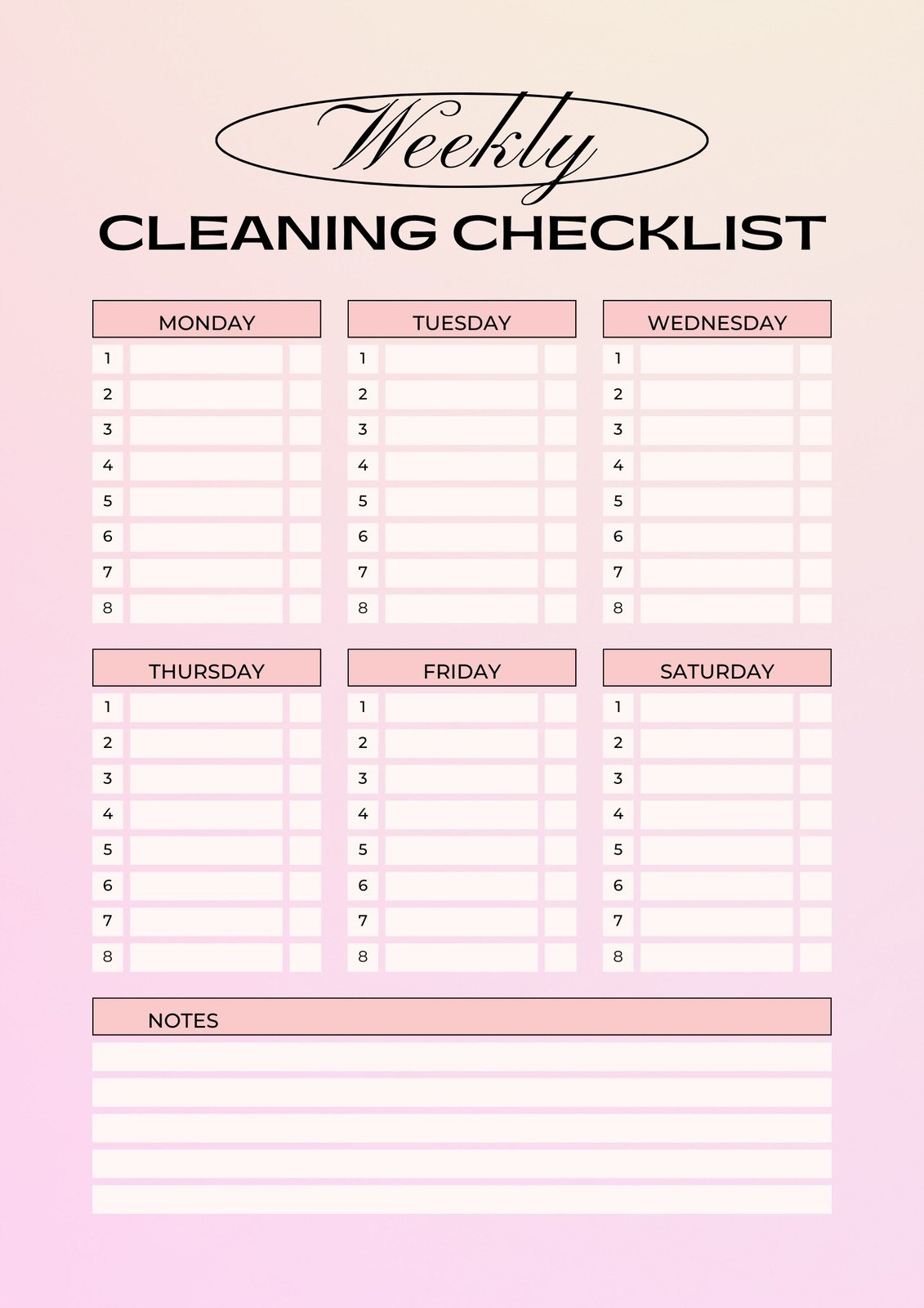 Free Printable Cleaning Checklist Templates Canva Free Printable Cleaning Checklist Templates Canva