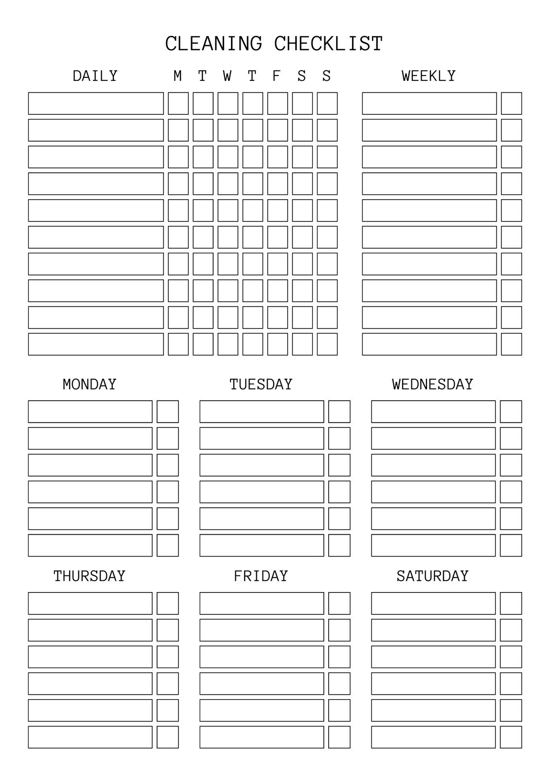 Free Printable Cleaning Checklist Templates Canva Free Printable Cleaning Checklist Templates Canva