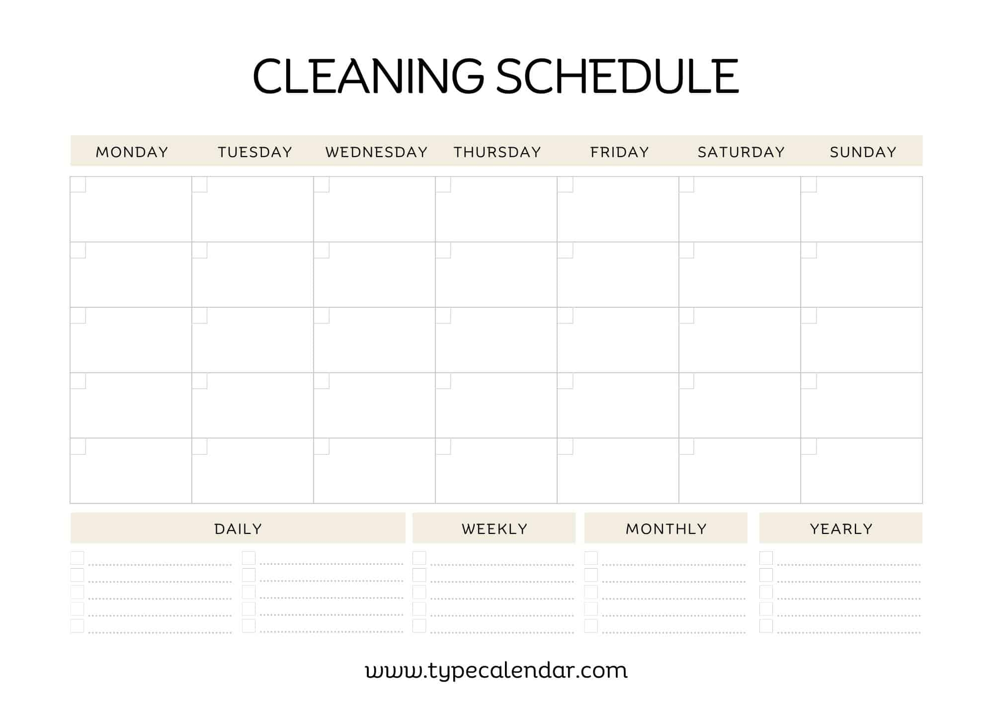 Free Printable Cleaning Schedule Templates PDF Excel Word Free Printable Cleaning Schedule Templates PDF Excel Word