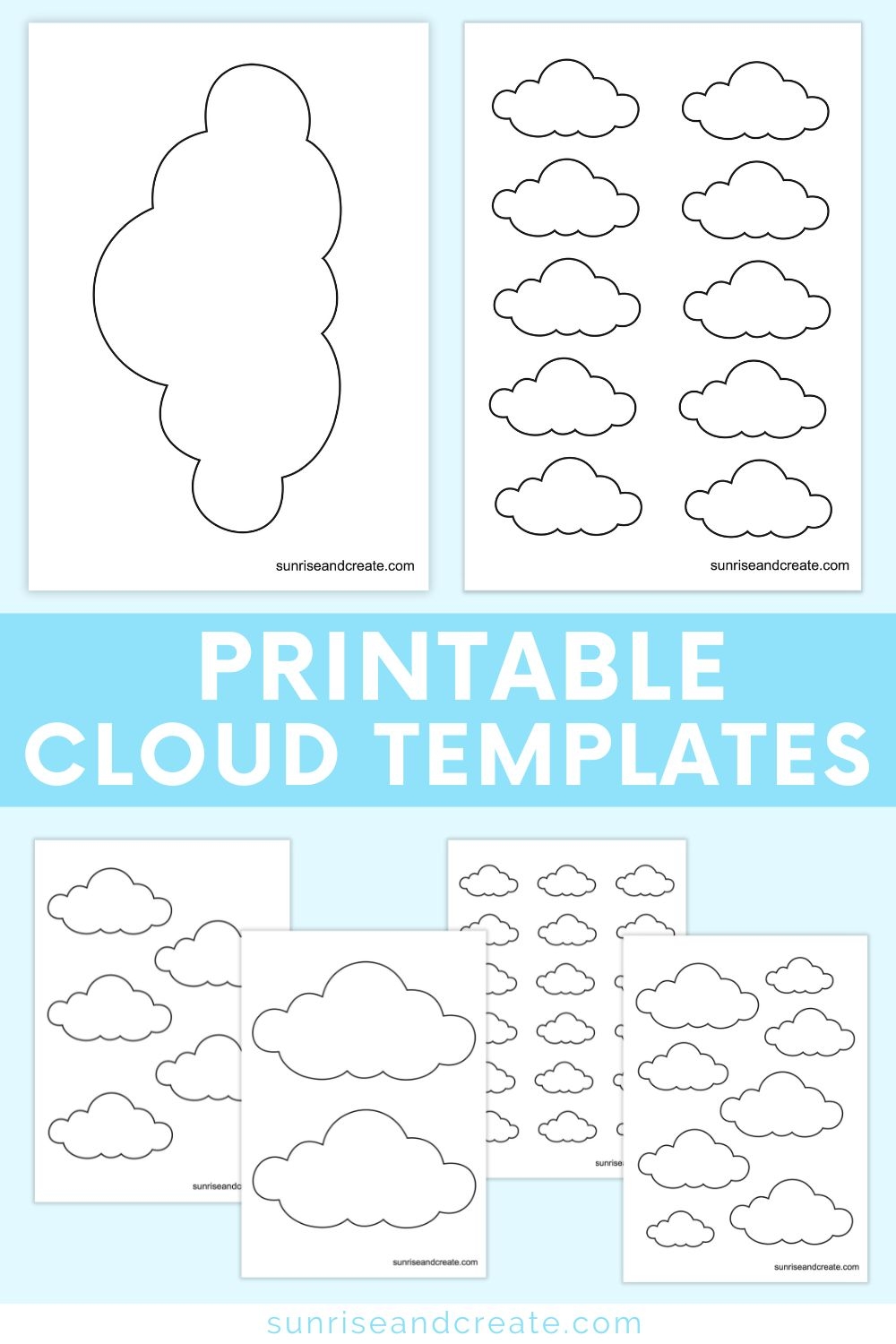 Free Printable Cloud Templates Sunrise And Create Worksheets Library