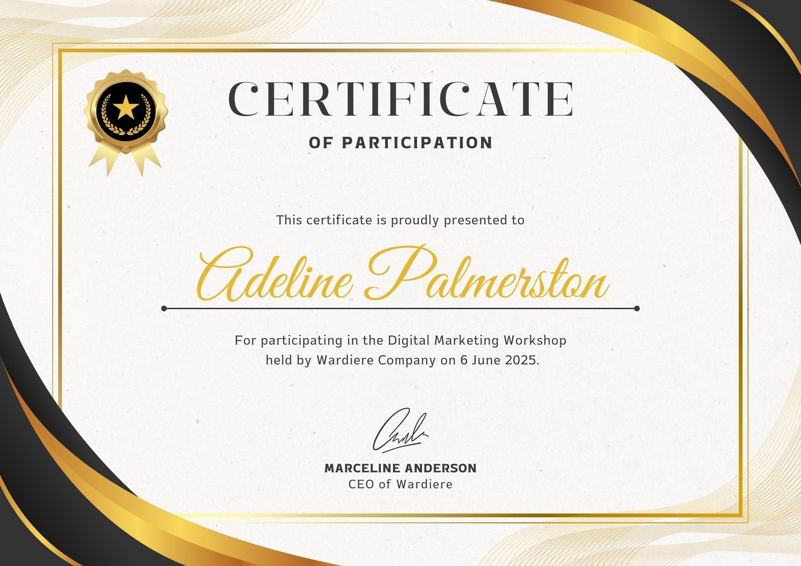 Free Printable Custom Participation Certificate Templates Canva