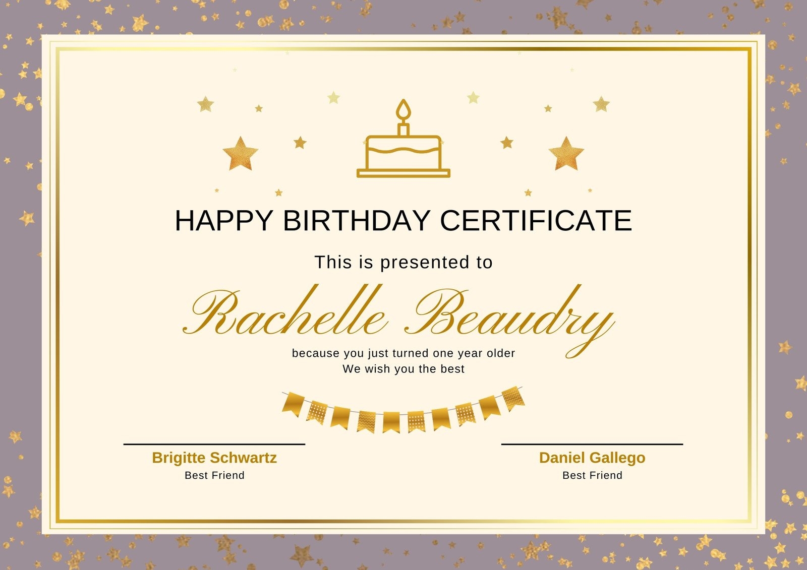 Free Printable Customizable Birthday Certificate Templates Canva