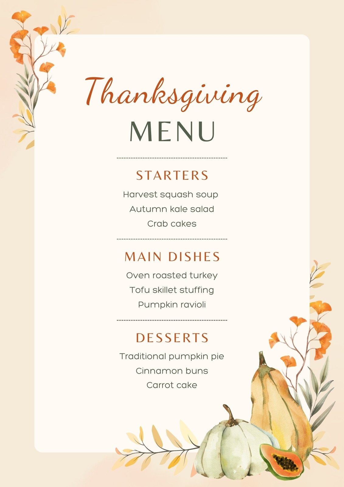 Free Printable Thanksgiving Templates