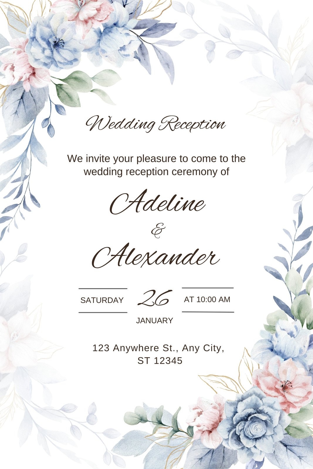 Free Printable Customizable Wedding Card Templates Canva 