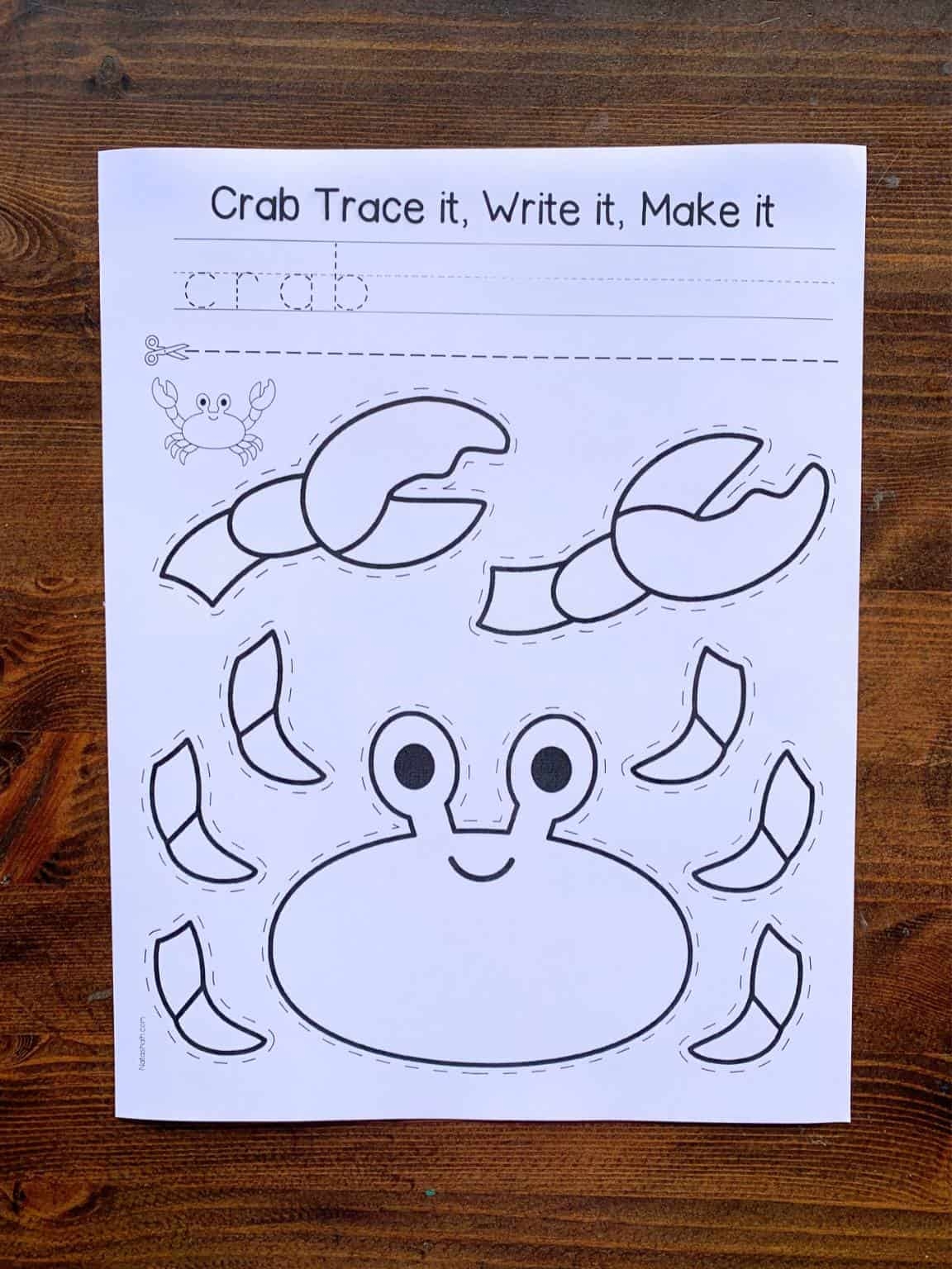 Free Printable Cut And Paste Crab Craft The Artisan Life
