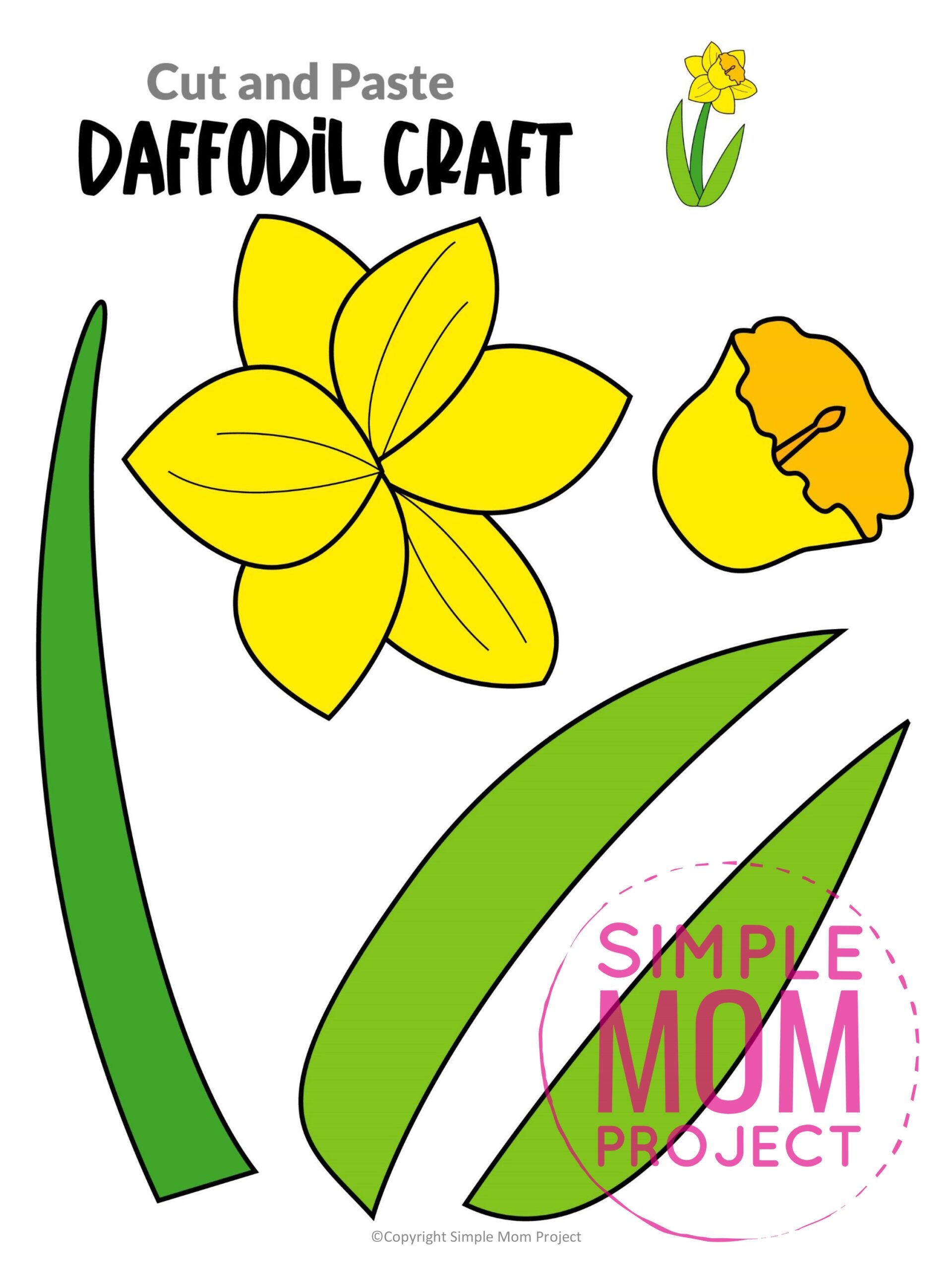 Free Printable Daffodil Craft Template Simple Mom Project