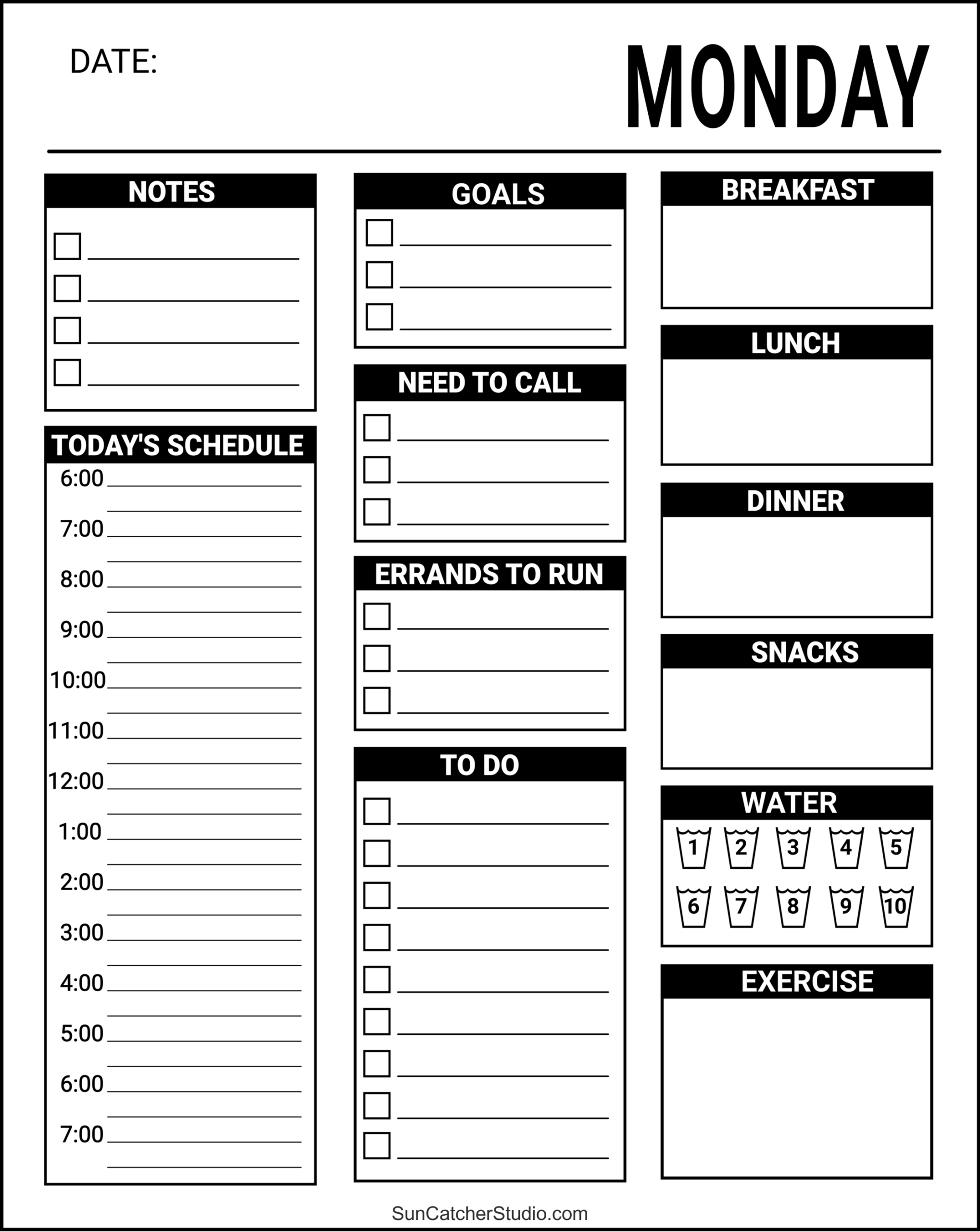 Free Printable Daily Planner Templates PDF Format Free Free Printable Daily Planner Templates PDF Format Free