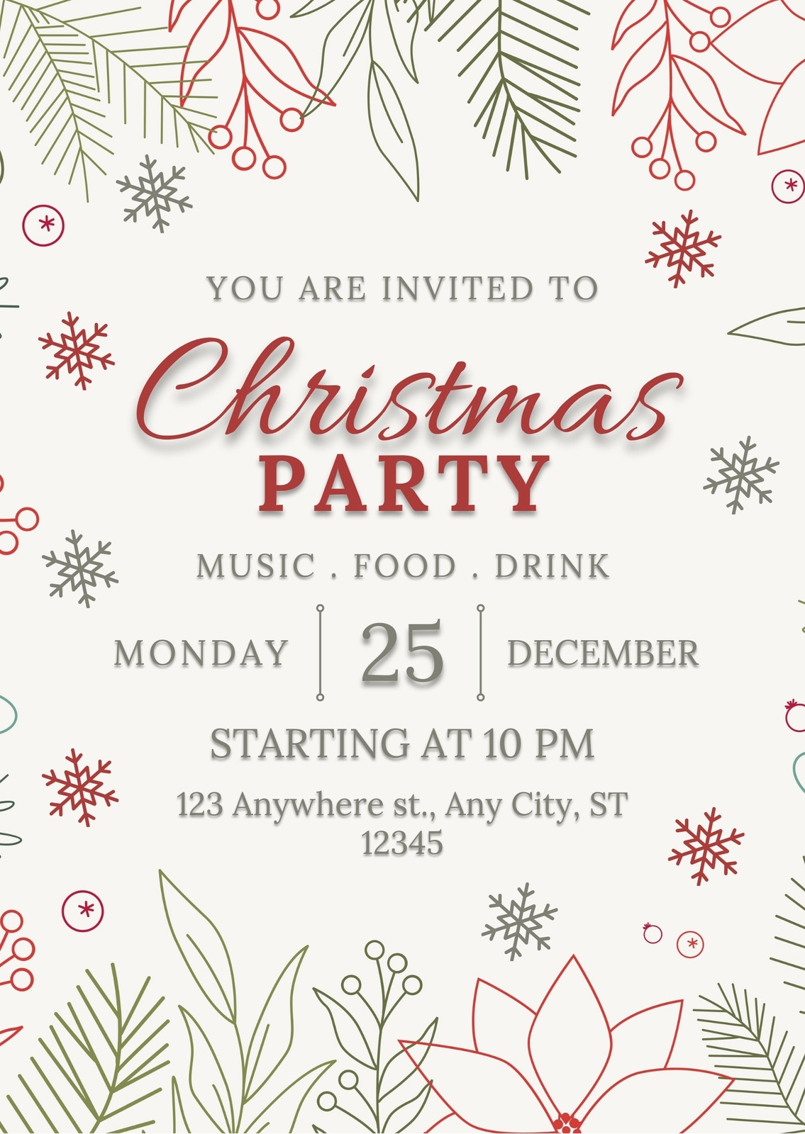 Free Printable Discounts Customizable Christmas Invitation