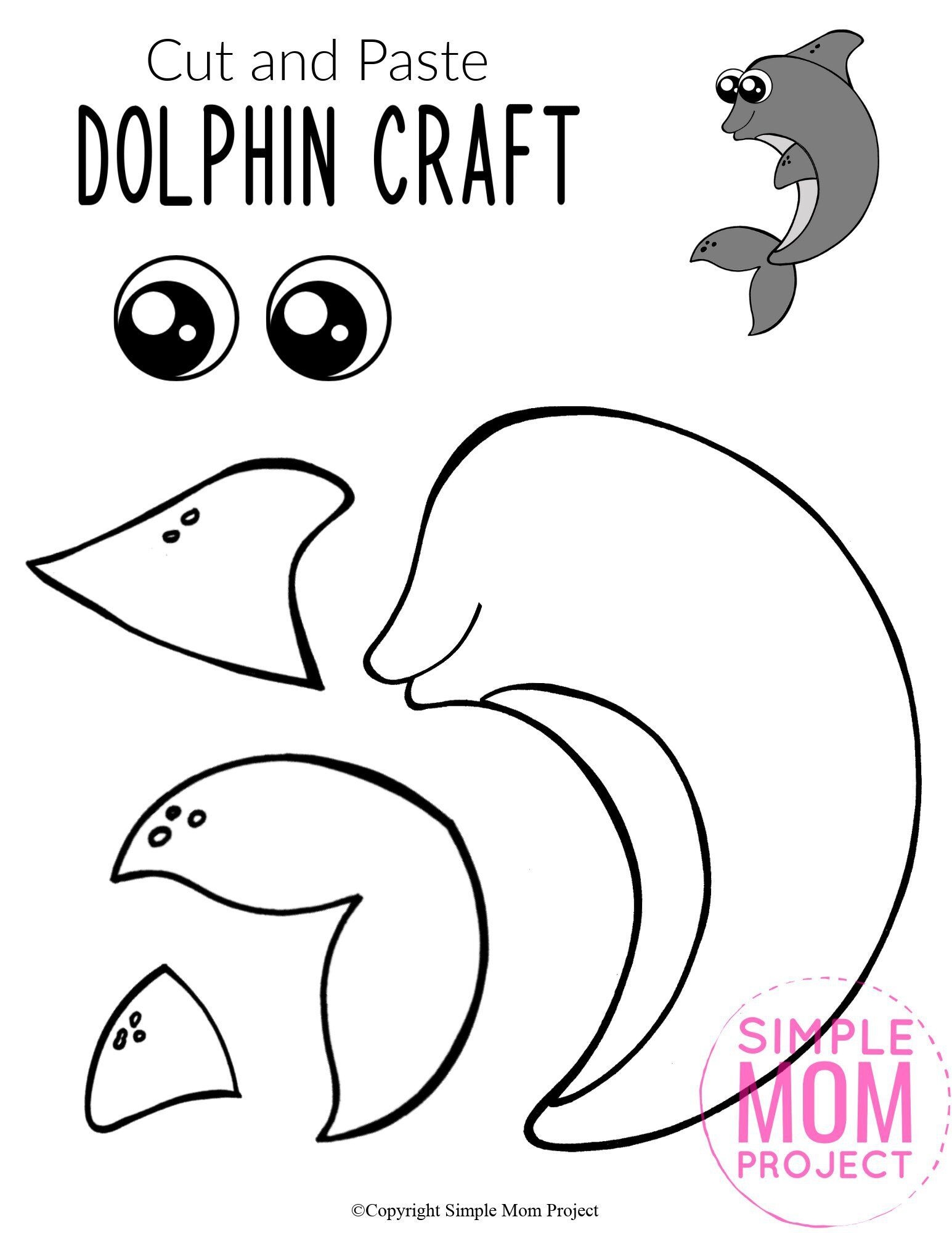 Free Printable Dolphin Craft For Kids Simple Mom Project