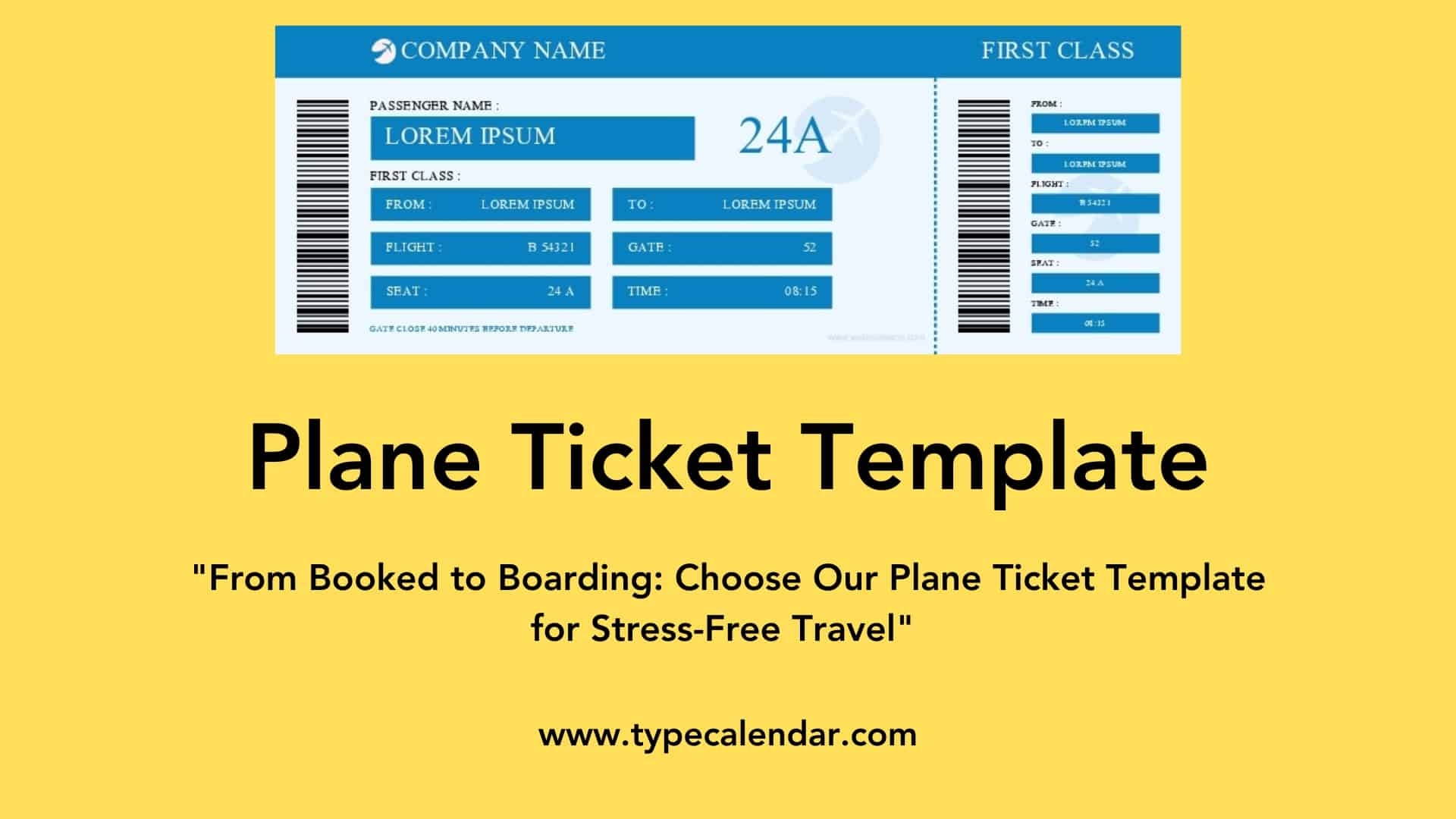 Free Printable Fake Plane Ticket Templates PDF Airline U0026 Flight
