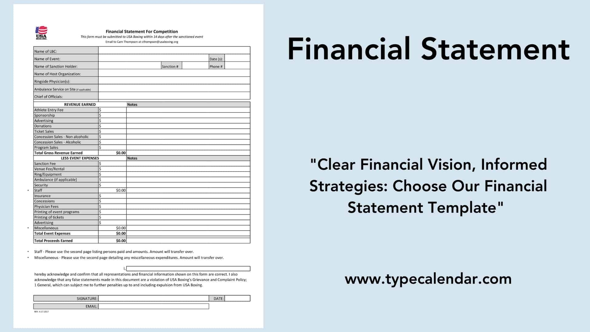 Free Printable Financial Statement Templates PDF Word Excel 