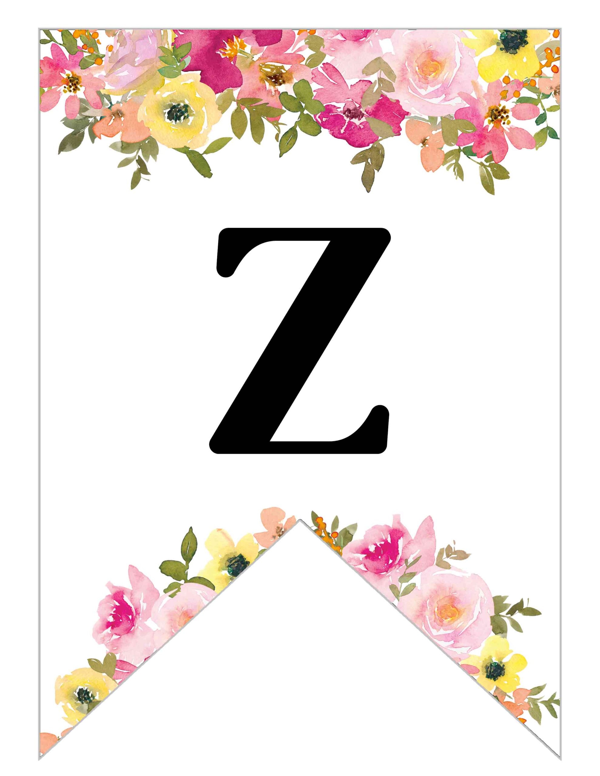 Free Printable Floral Alphabet Banner Letters Lovely Planner