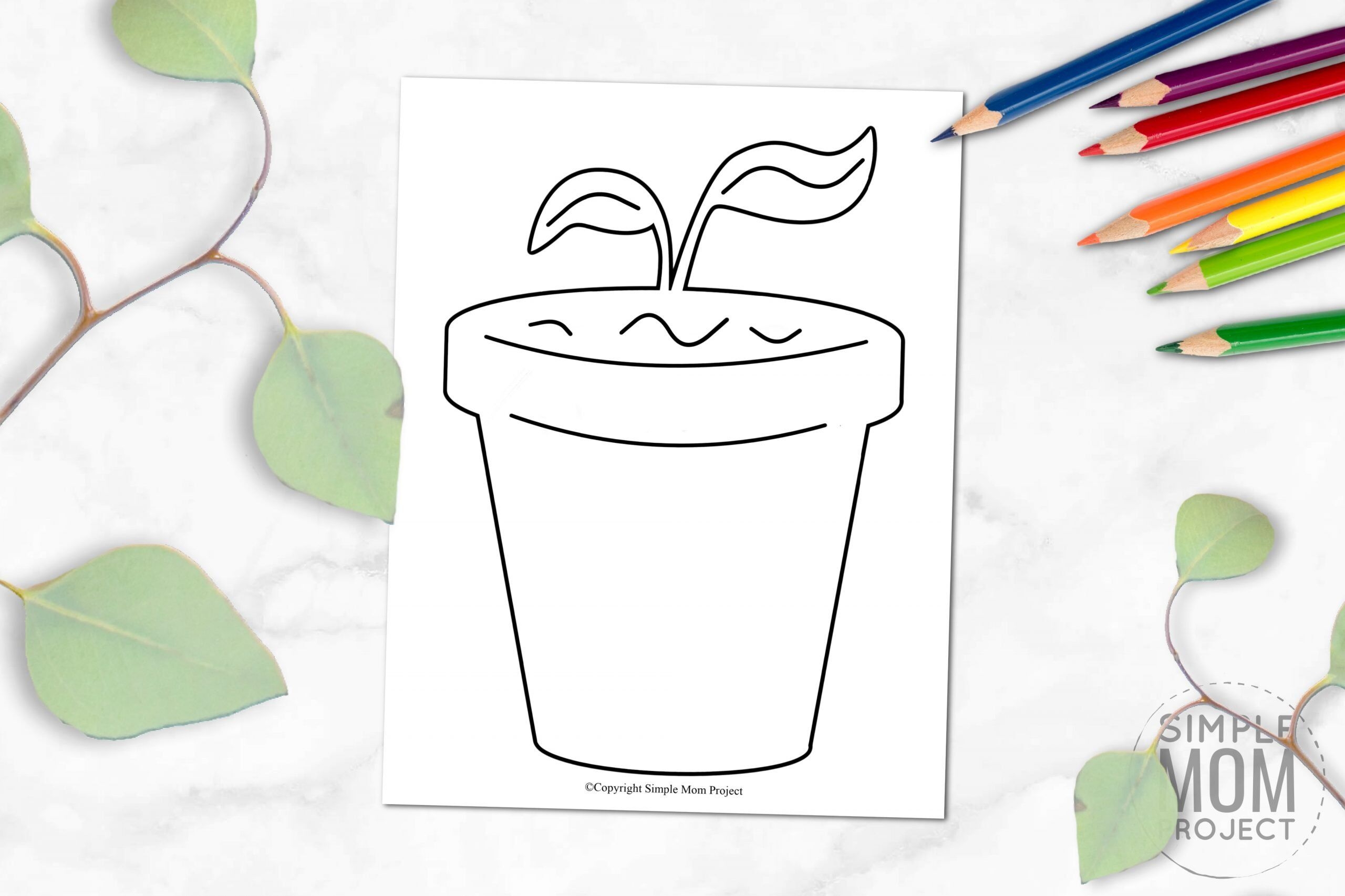 Free Printable Flower Pot Template Simple Mom Project