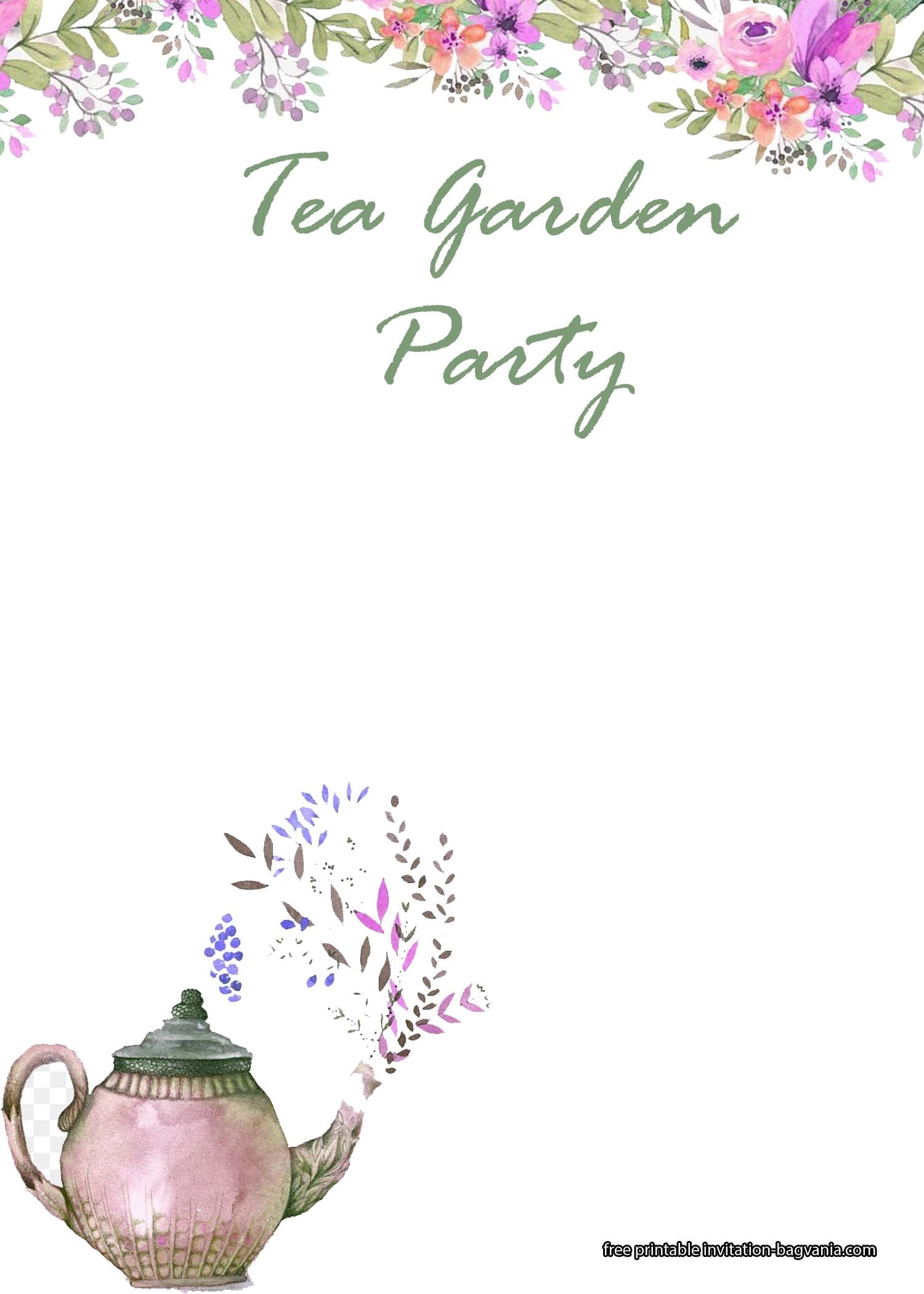 FREE Printable Garden Tea Party Invitation Templates FREE Printable Garden Tea Party Invitation Templates