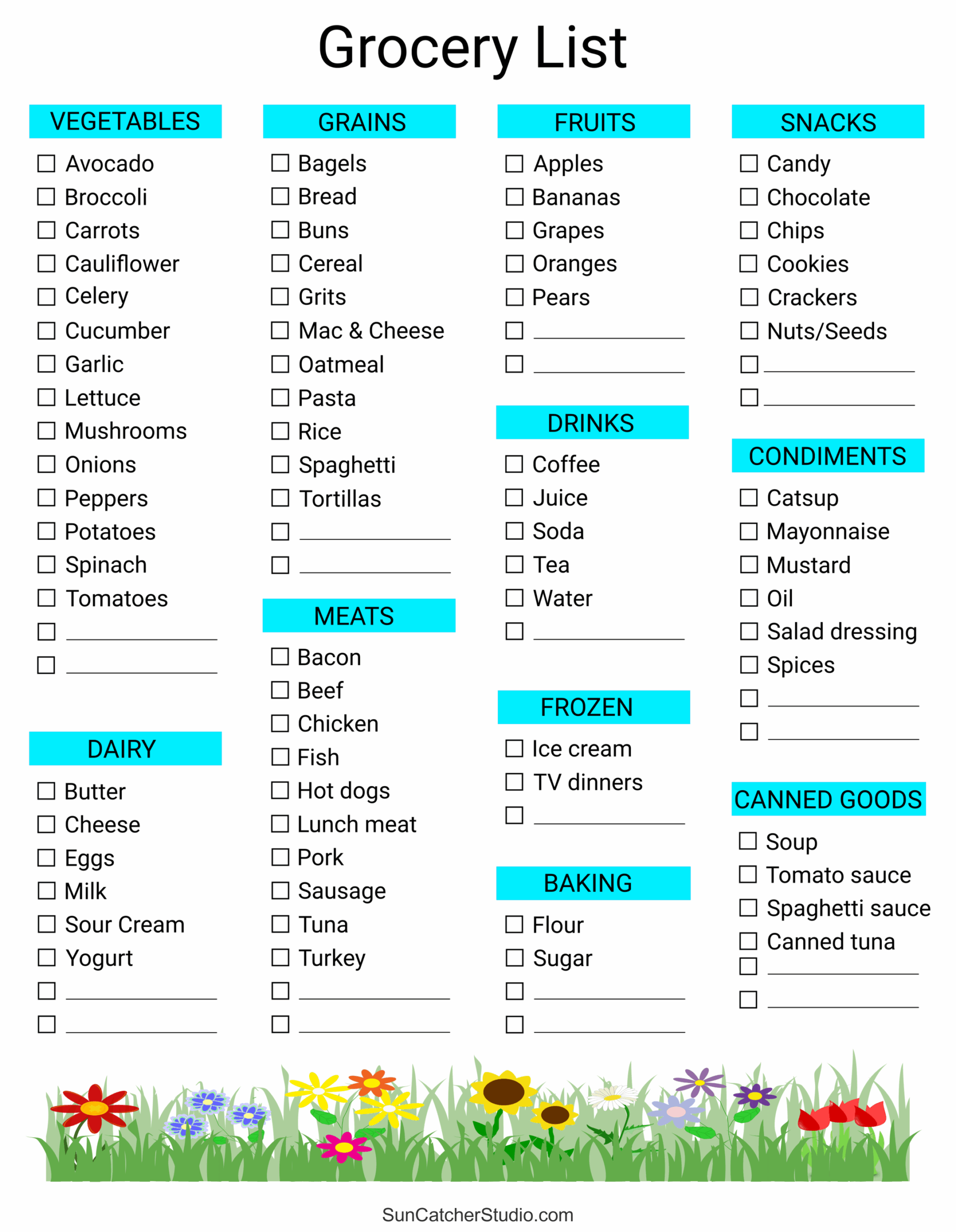 Free Printable Grocery List Templates PDF Shopping Lists Free Printables Monograms Design Tools Patterns U0026 DIY Projects