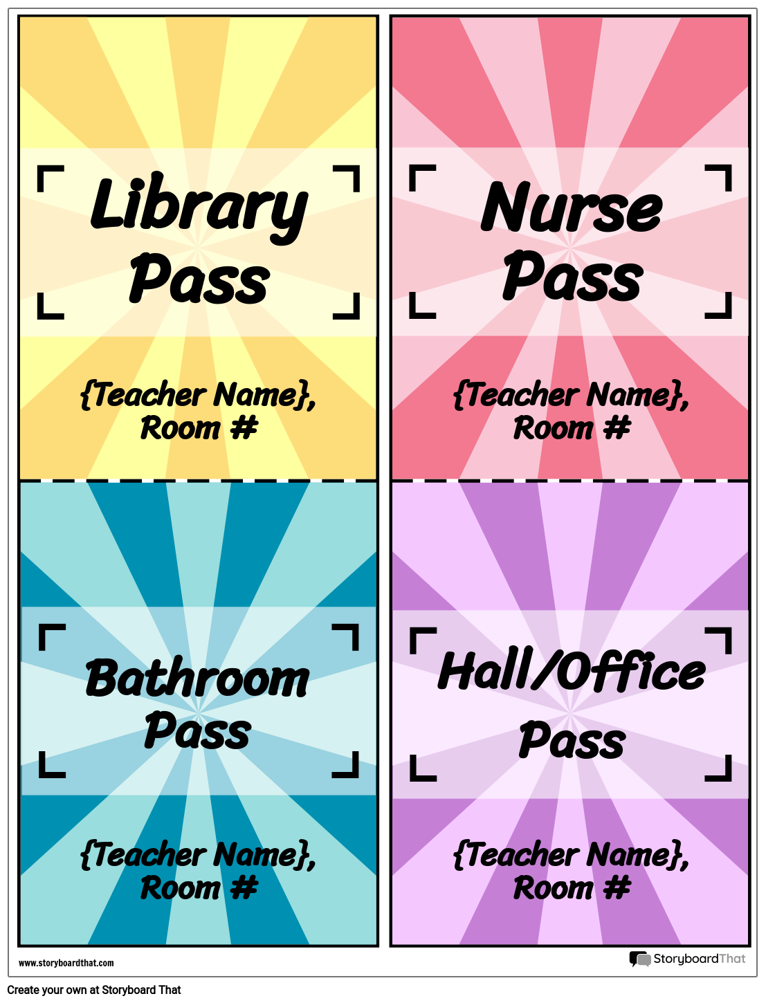 Free Printable Hall Passes StoryboardThat