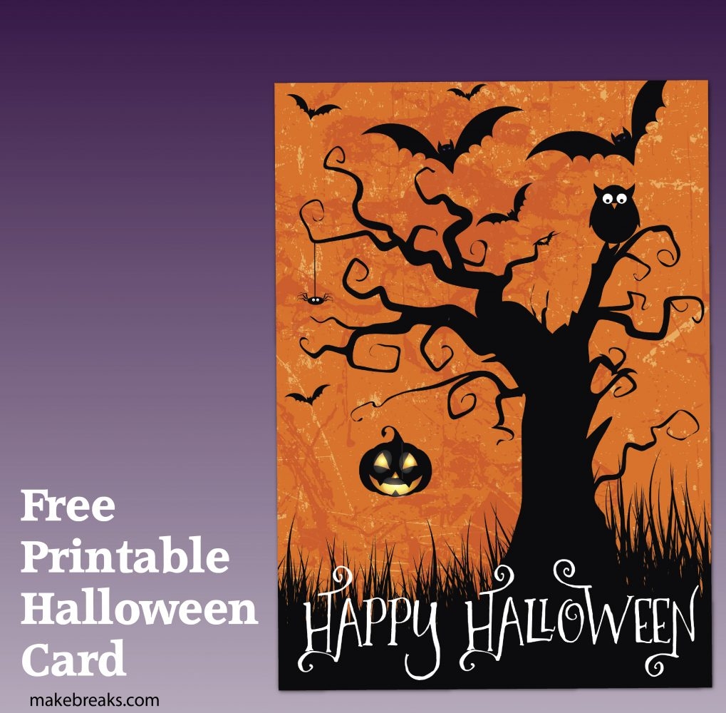 Free Printable Happy Halloween Card Or Party Invitation Make Breaks