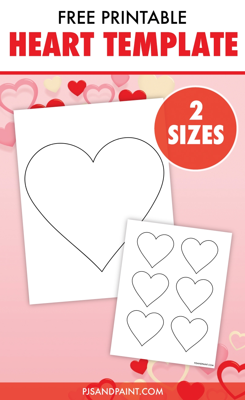 Free Printable Heart Template Large And Small Sizes Pjs And Paint Free Printable Heart Template Large And Small Sizes Pjs And Paint