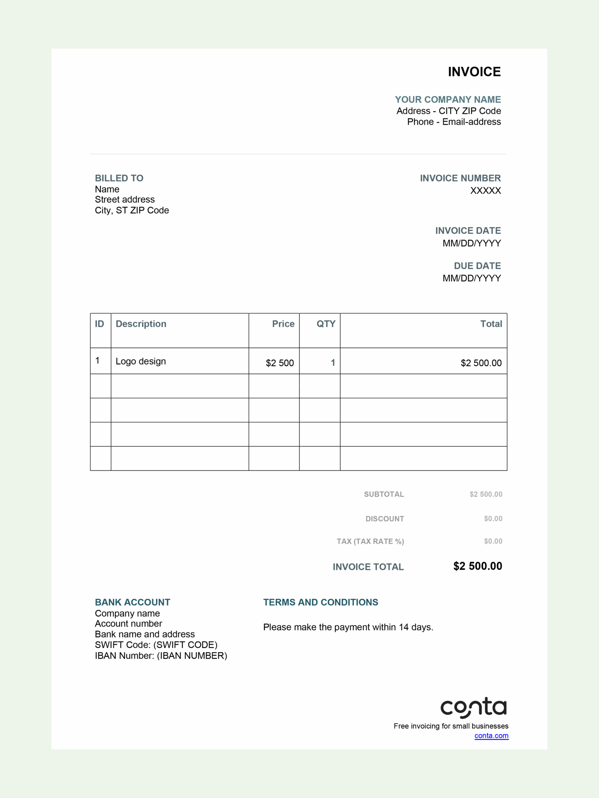 Free Printable Invoice Template