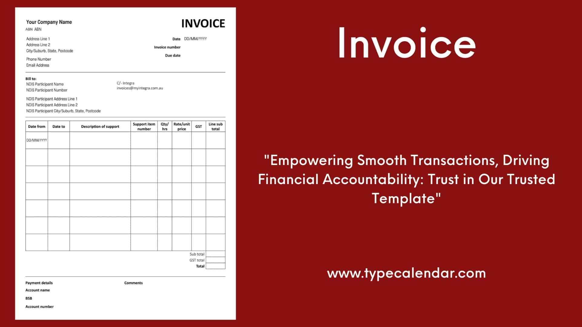 Blank Invoice Template Free Printable