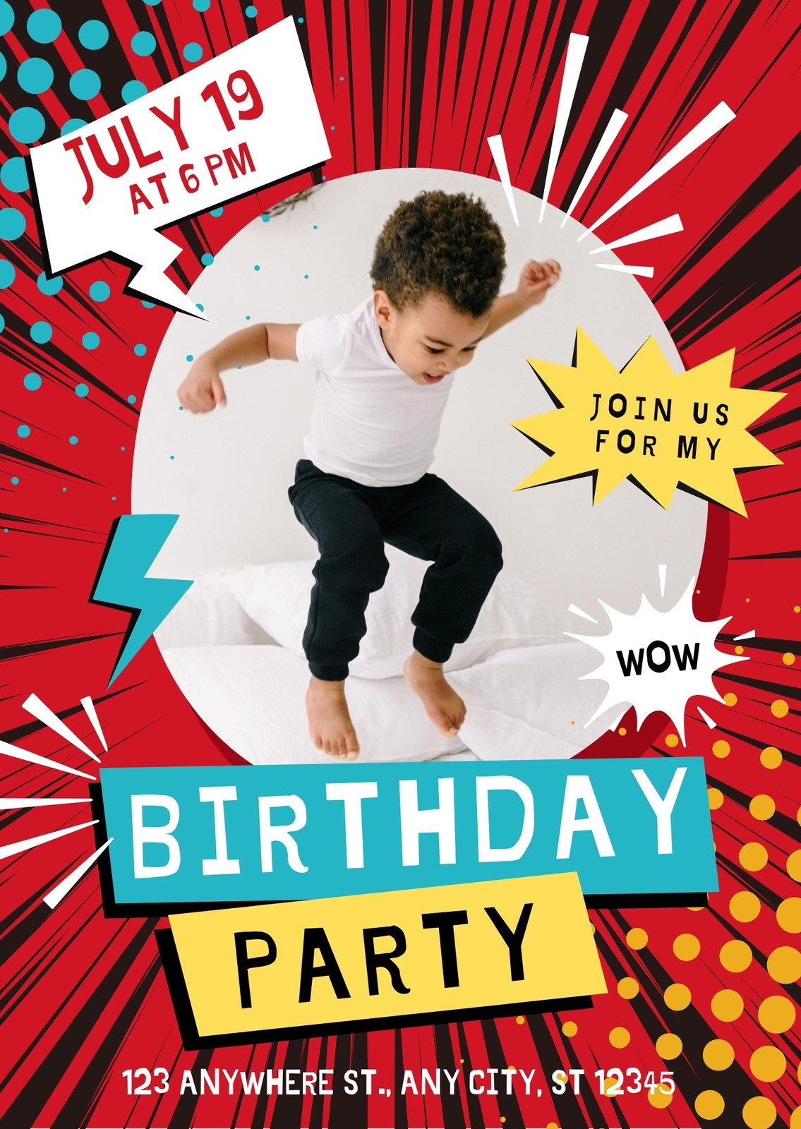 Free Printable Kids Birthday Invitation Templates Canva
