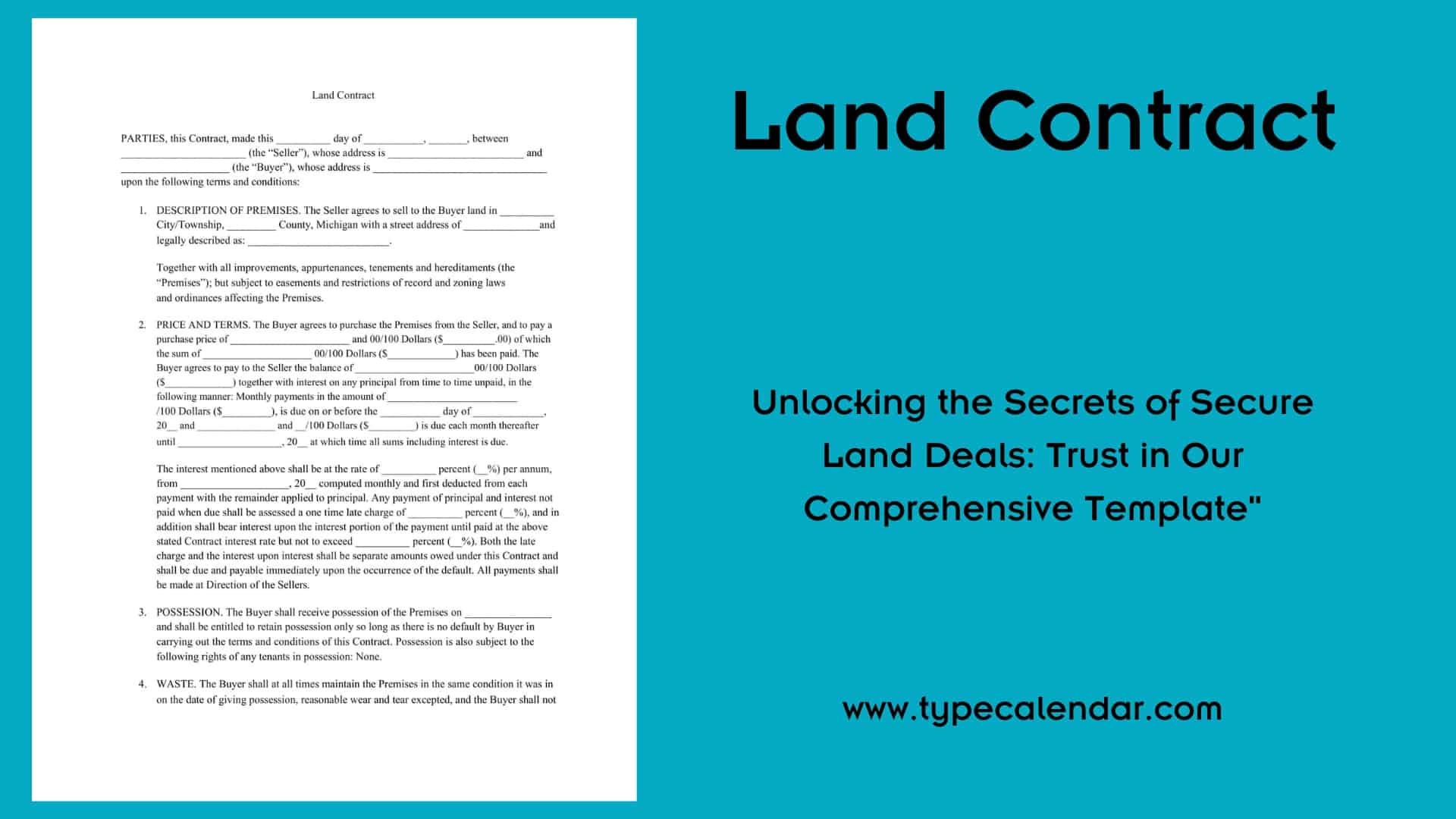 Free Printable Contract For Deed Template