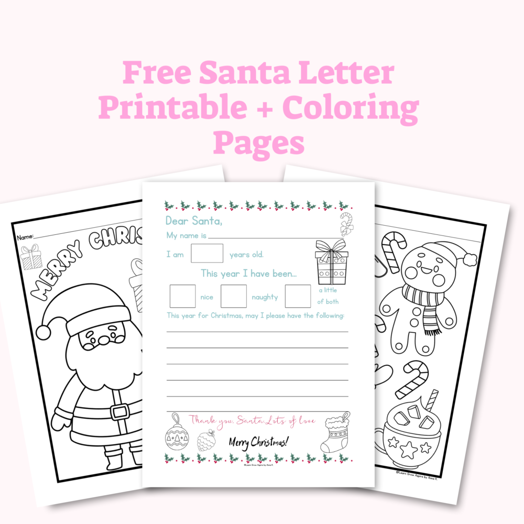Free Printable Letter To Santa Learn Grow Aspire