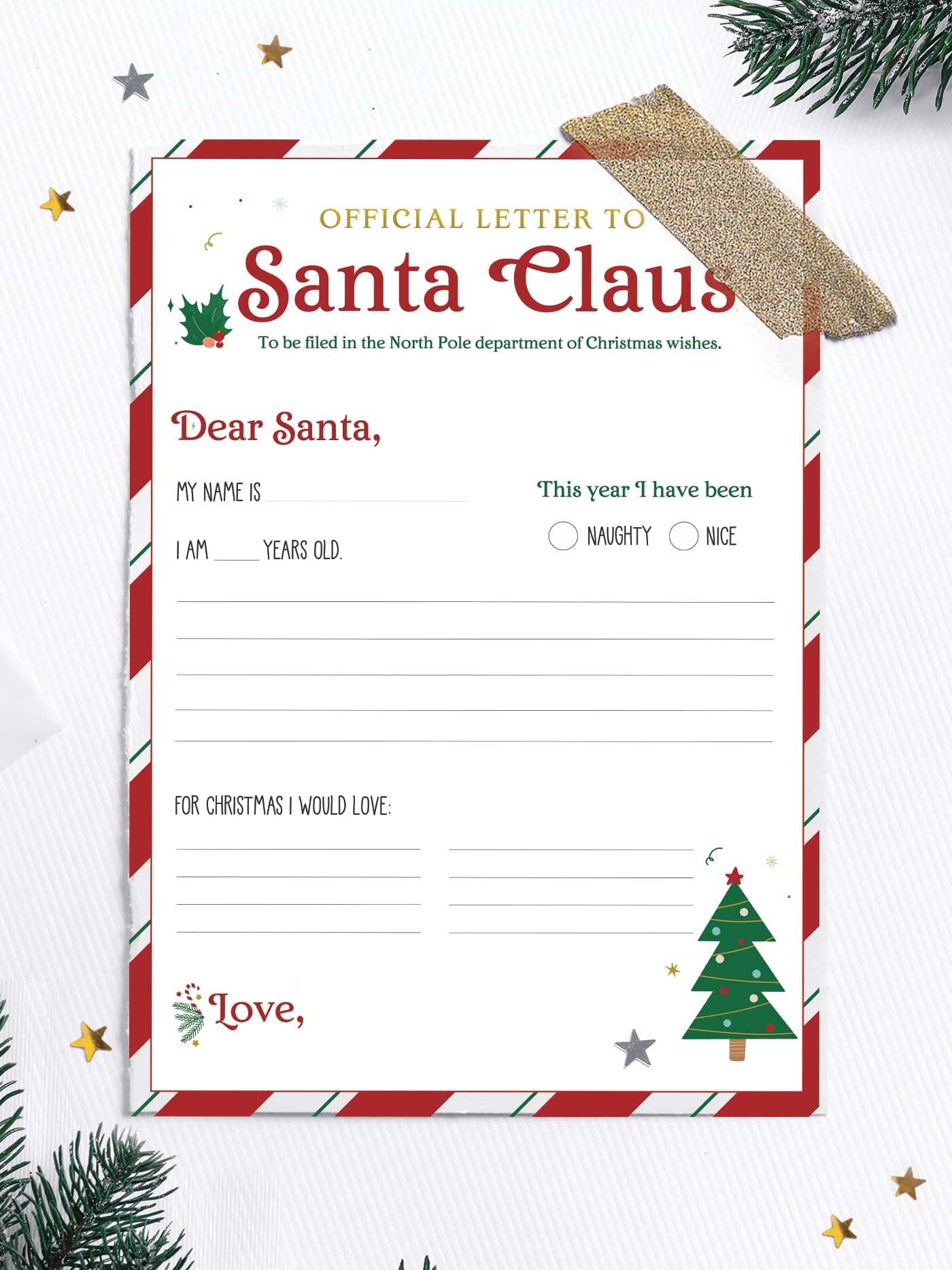Free Printable Template For Santa Letter