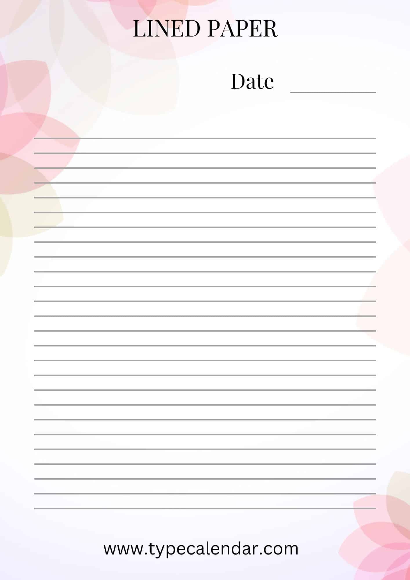 Free Printable Lined Paper Templates Word PDF Editable