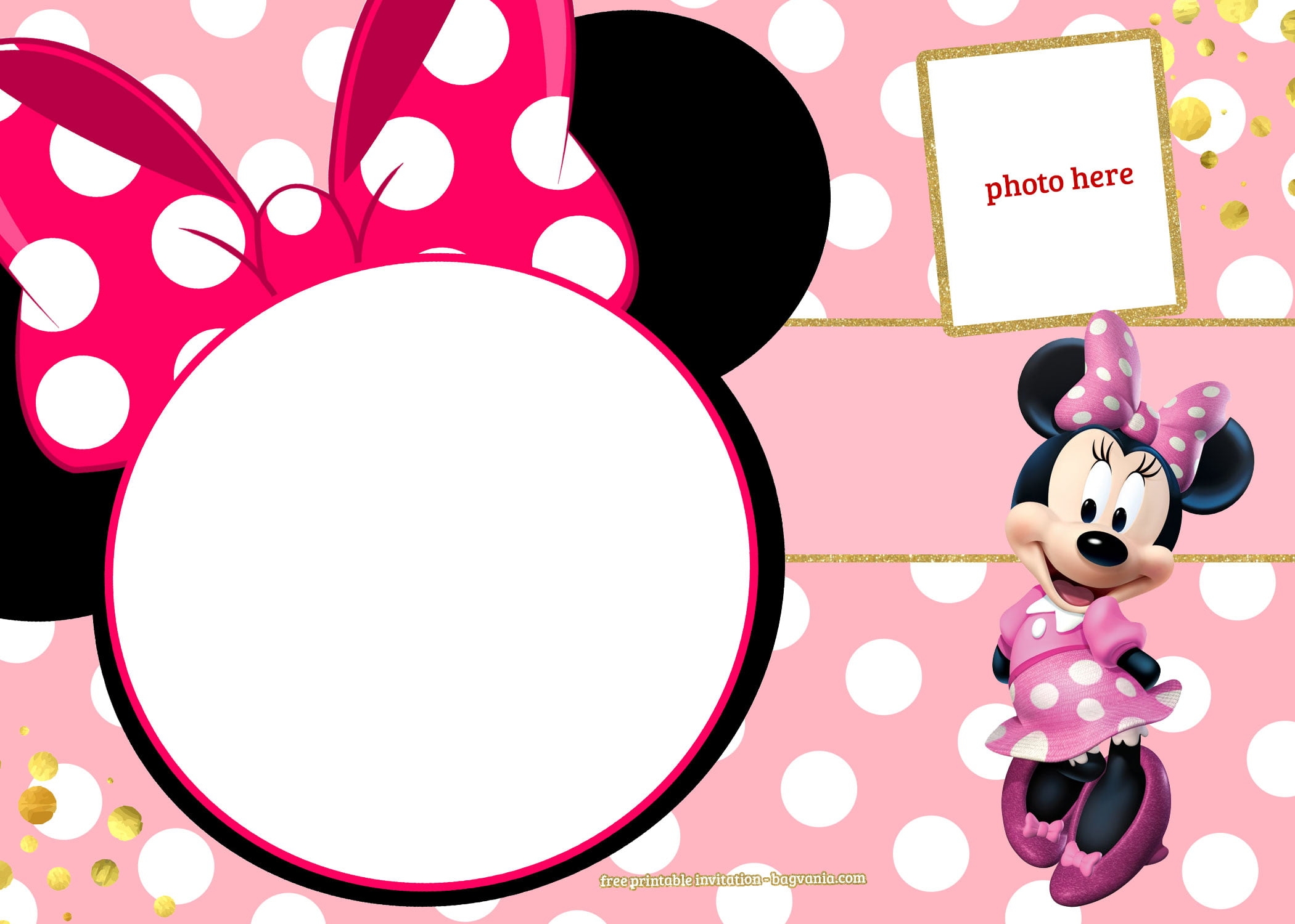 FREE Printable Minnie Mouse Invitation Template Polka And Stripes