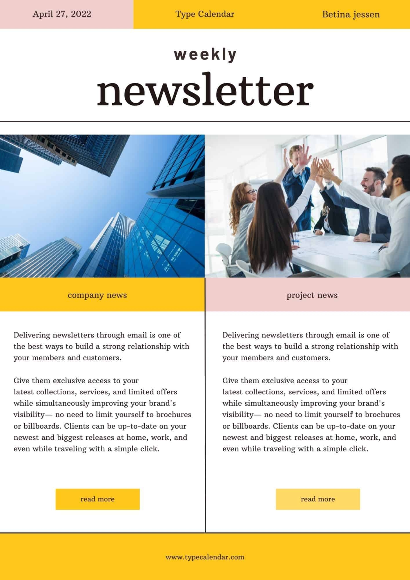Free Printable Newsletter Templates Editable PDF Word Excel 