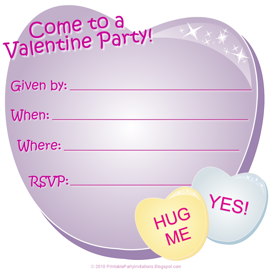 Free Printable Party Invitations Candy Hearts Valentine Invitations