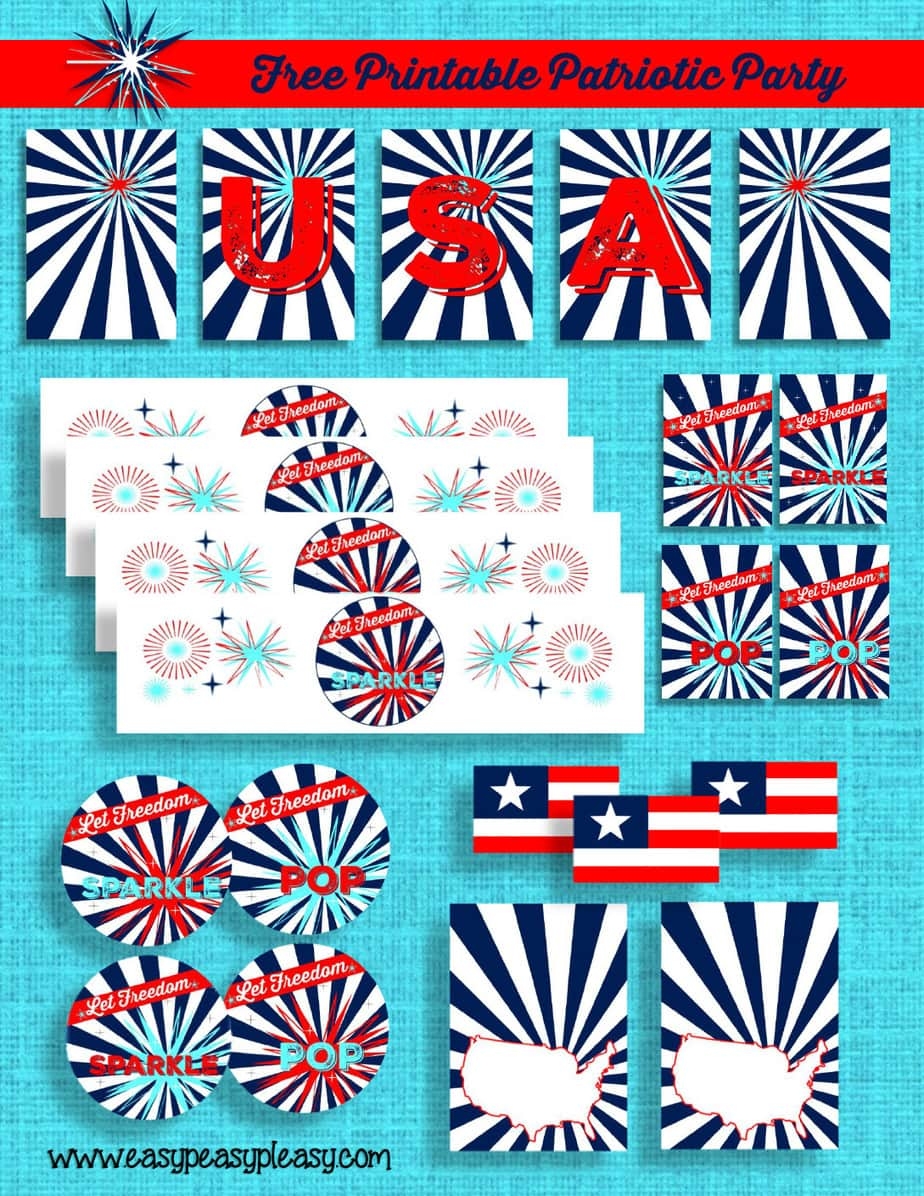 Free Printable Patriotic Party Pack Easy Peasy Pleasy Free Printable Patriotic Party Pack Easy Peasy Pleasy