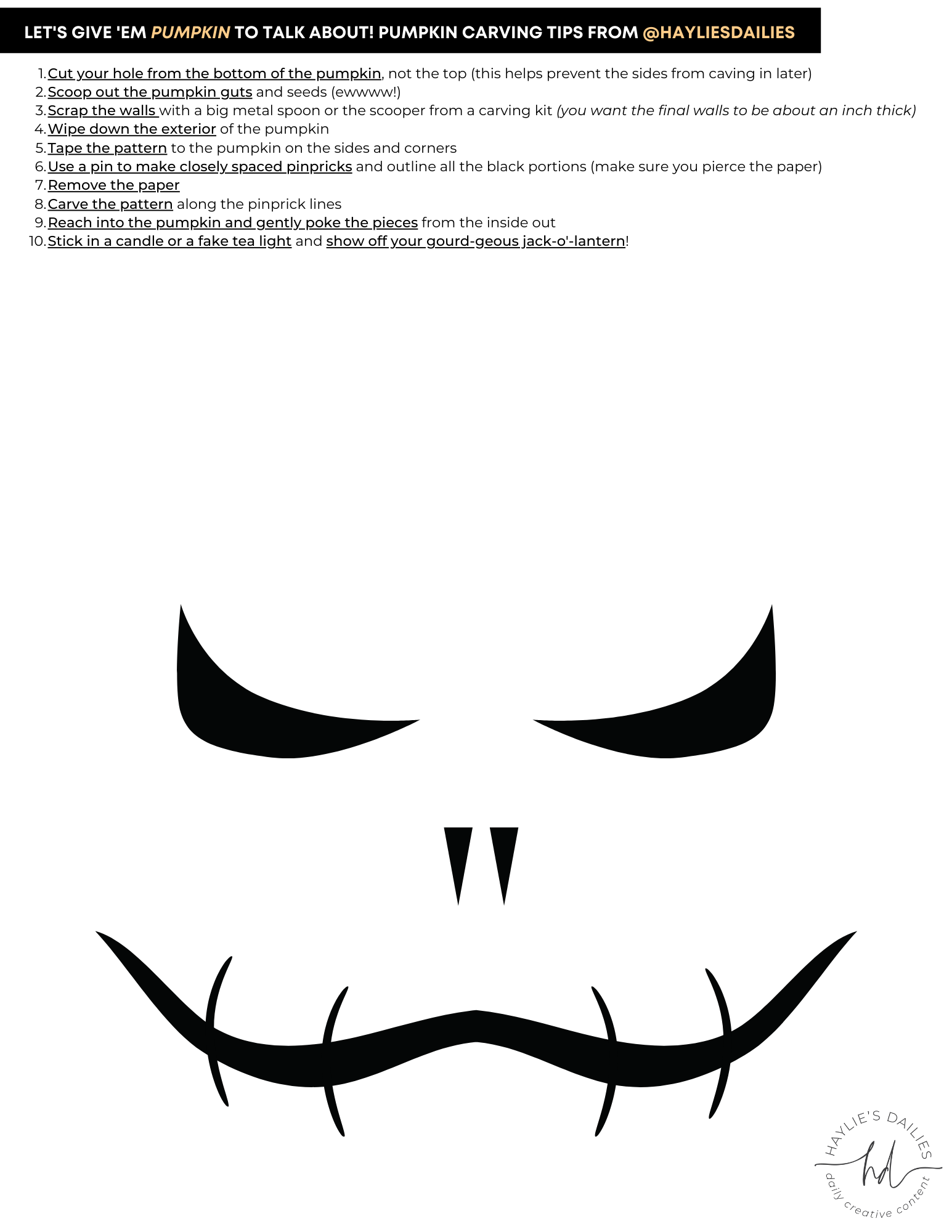 Free Printable Pumpkin Carving Patterns For The Most Boo tiful 