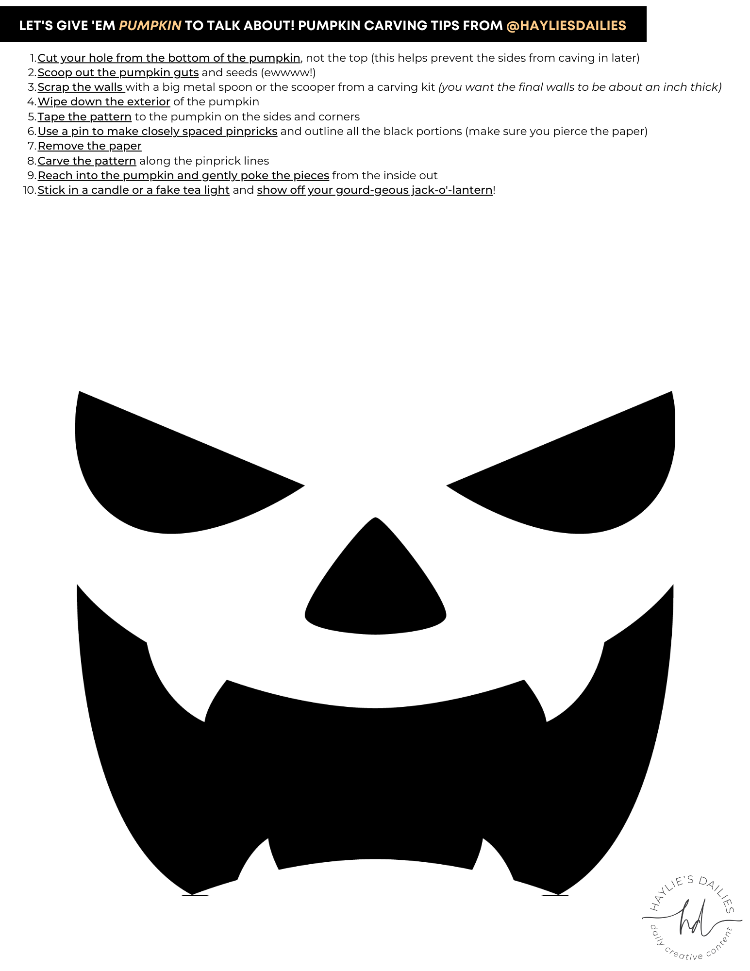 Free Jack O Lantern Templates Printable