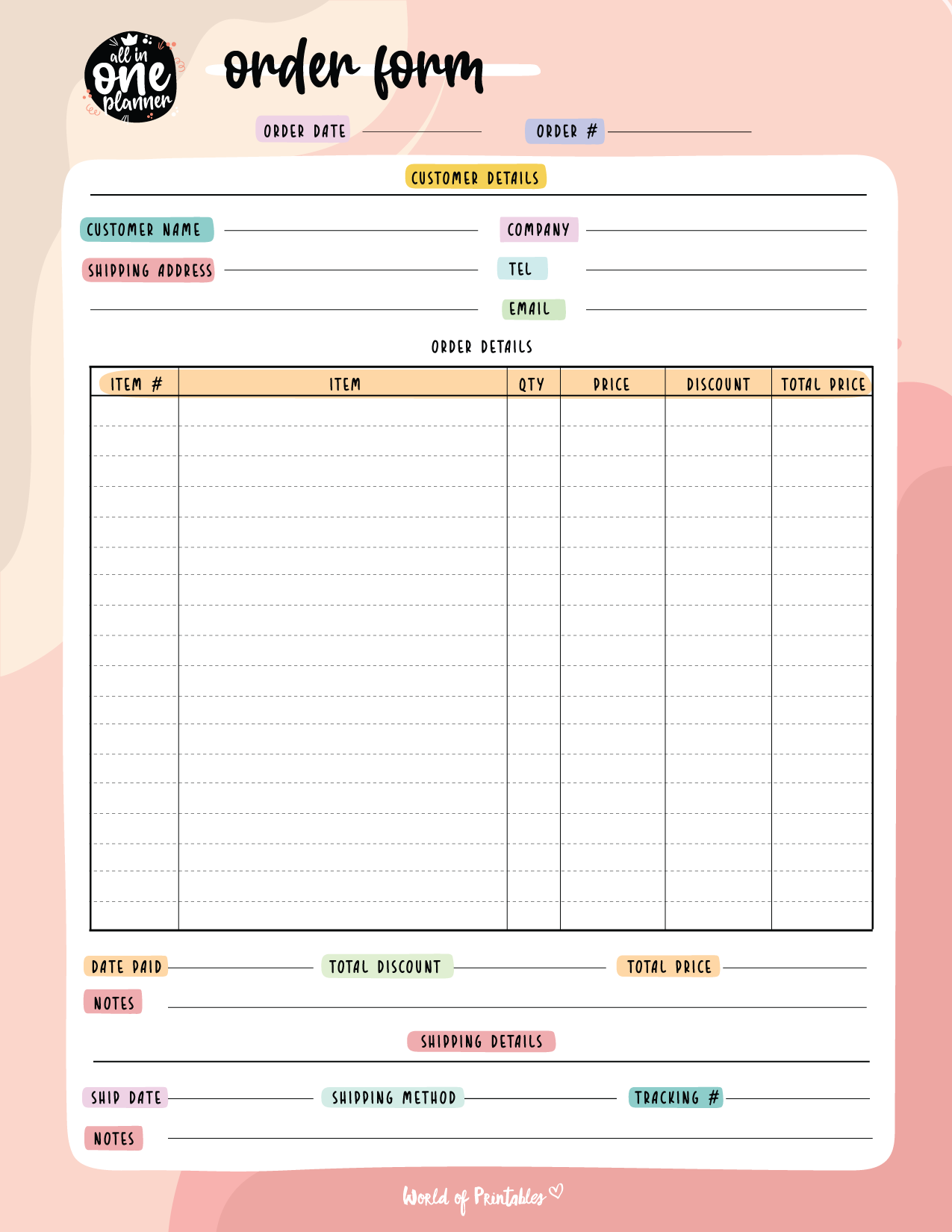 FREE Printable Purchase Order Template World Of Printables