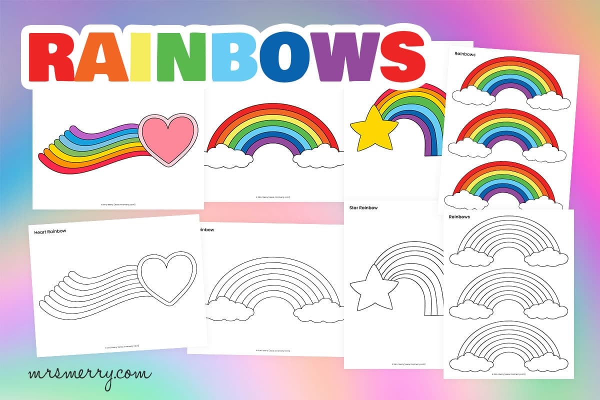 Free Printable Rainbow Templates U0026 Coloring Pages Mrs Merry Free Printable Rainbow Templates U0026 Coloring Pages Mrs Merry