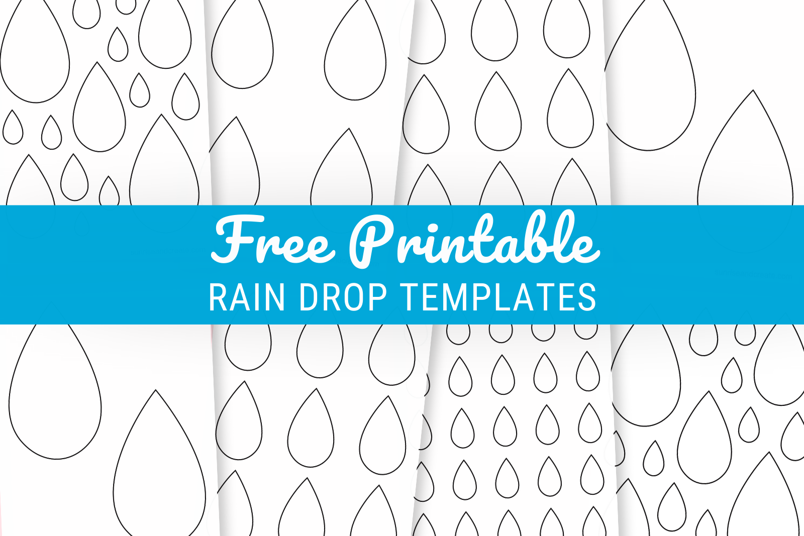Free Printable Raindrop Templates