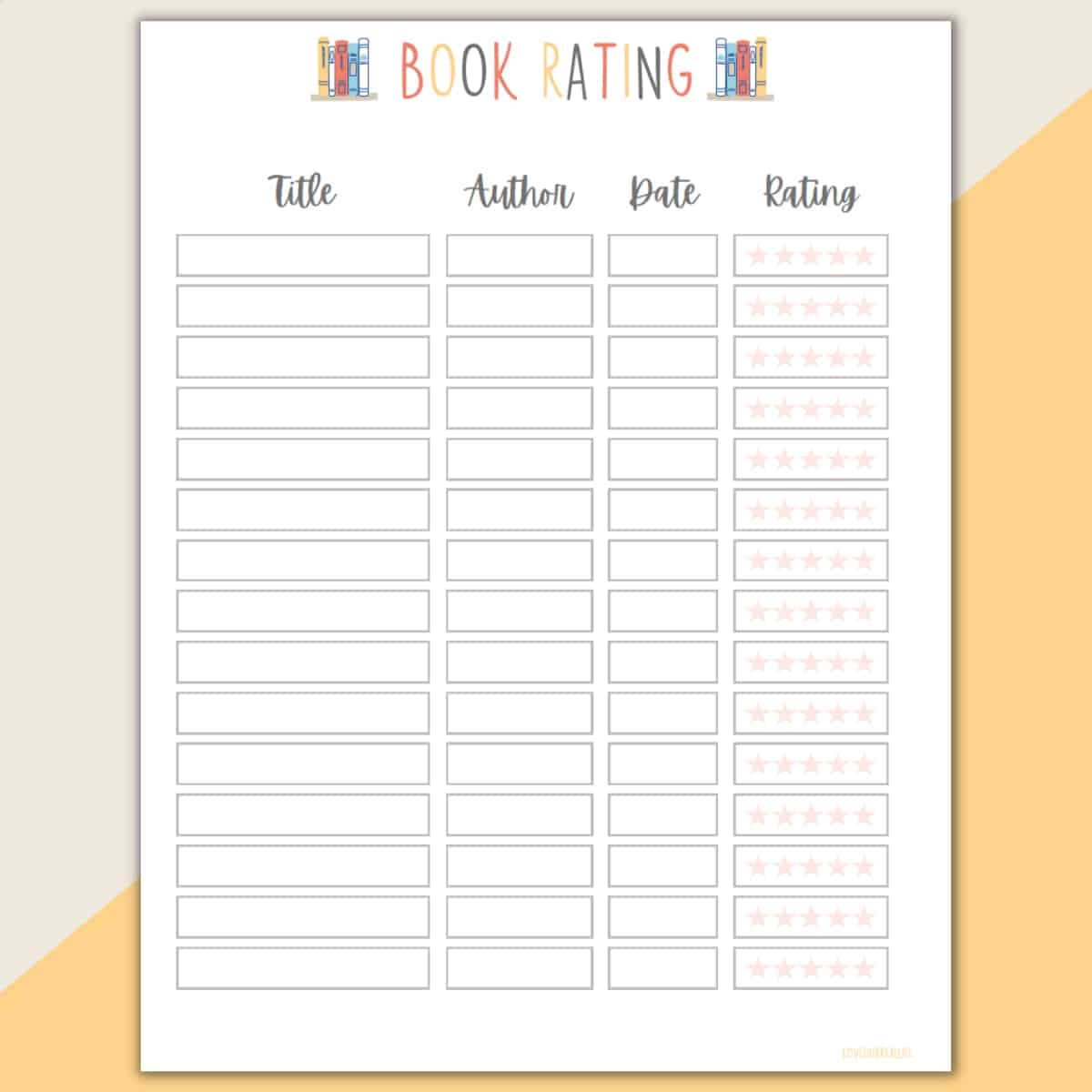Free Printable Reading Tracker Reading Log Template Love Our 