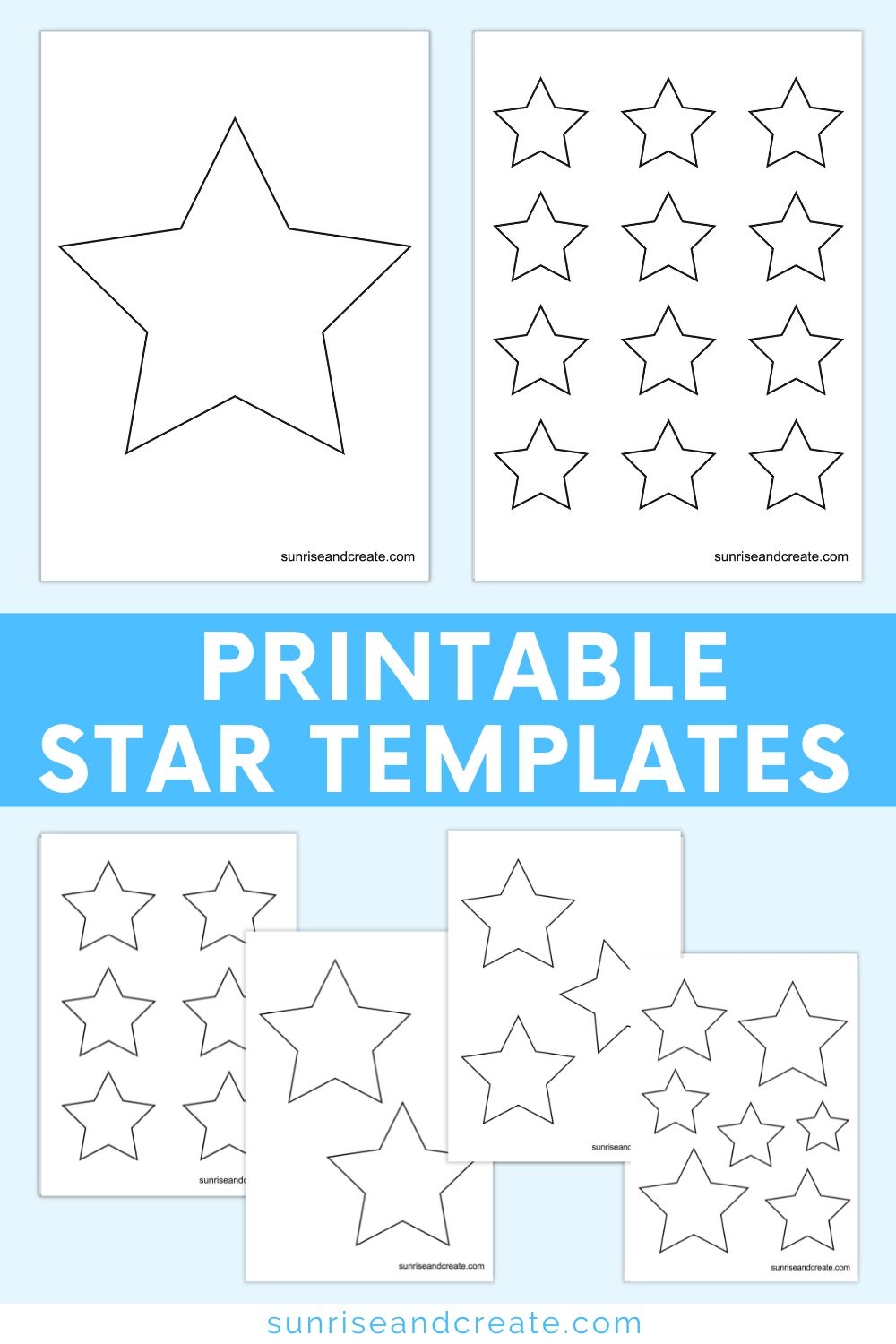 Free Printable Star Templates Includes 7 Different Sizes 