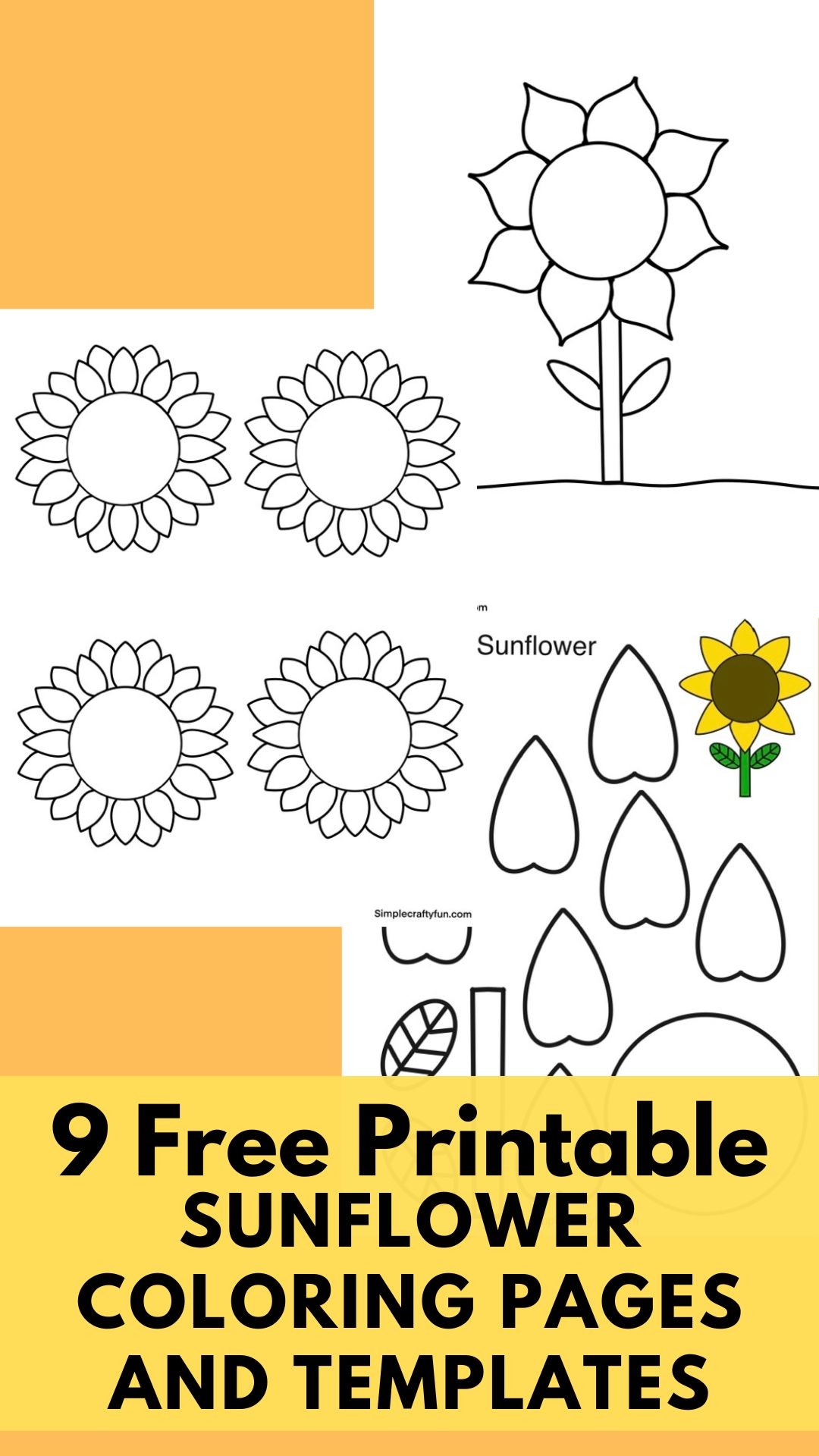 Free Printable Sunflower Pdf Template Free Printable Sunflower Pdf Template