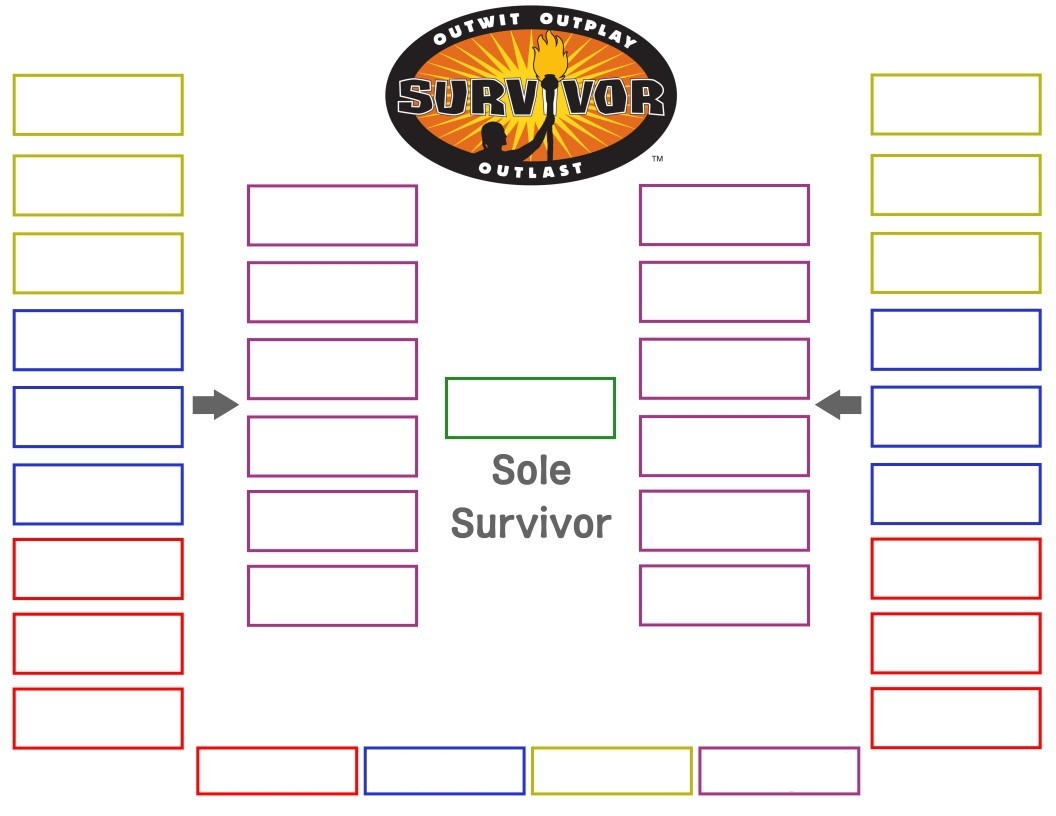 Free Printable Survivor TV Show Bracket Template Blank And Fillable Printerfriendly