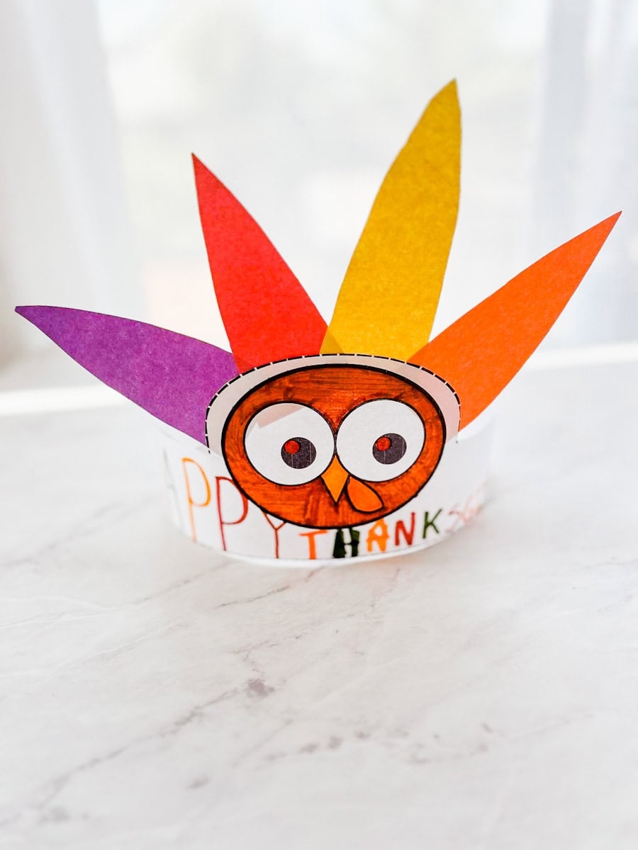 Free Printable Thanksgiving Turkey Hat For Kids Fox Farm Home